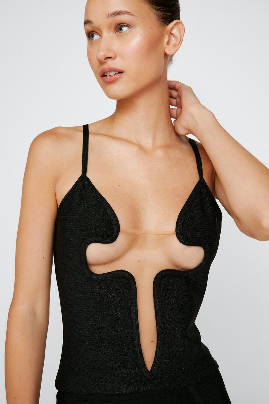Deep Cut-Out Bandage Strappy Top