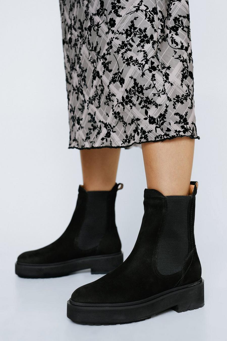 Real Leather Chunky Chelsea Boot   
