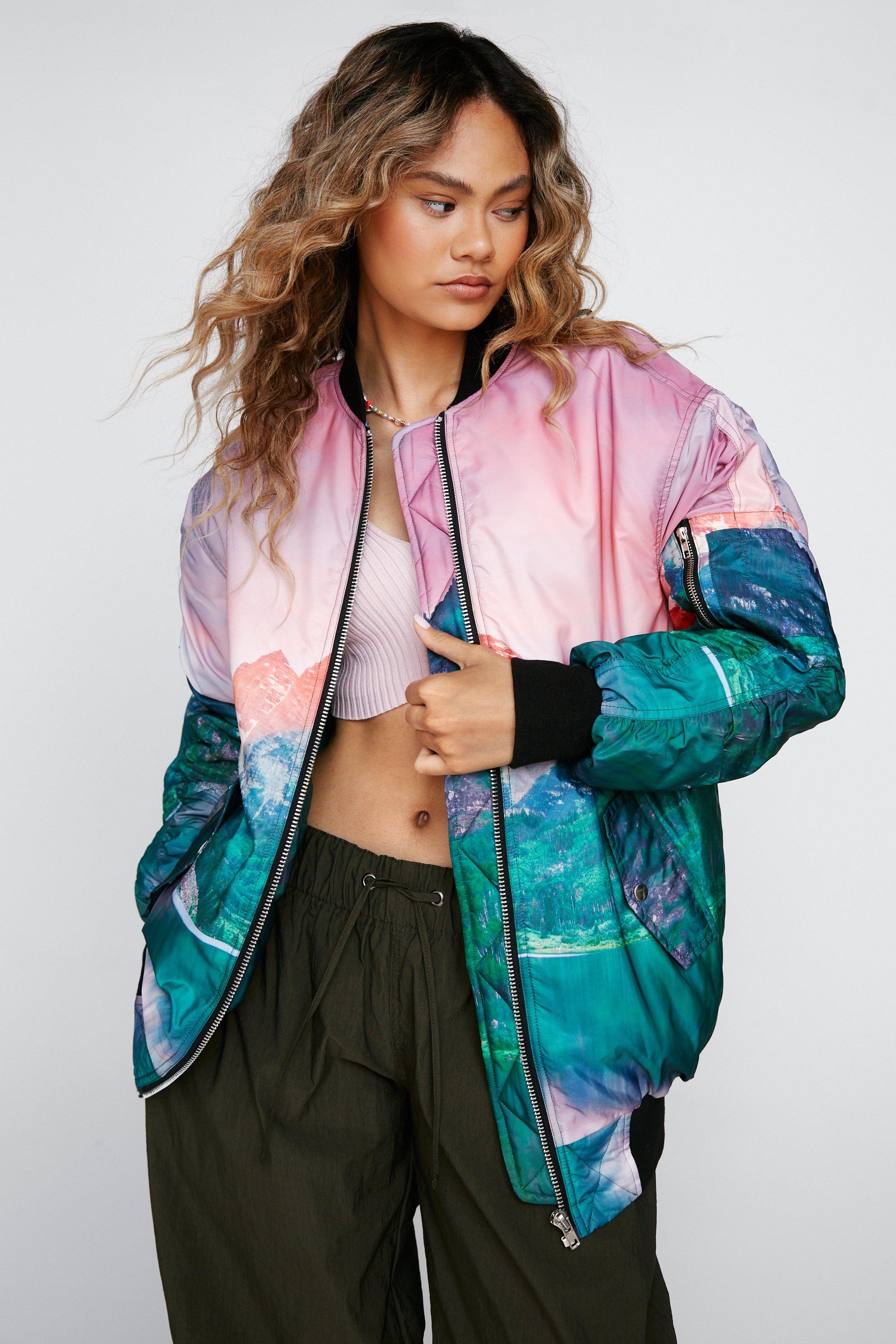 Nasty Gal Womens Denim Zip Through Patchwork Bomber Jacket - ShopStyle