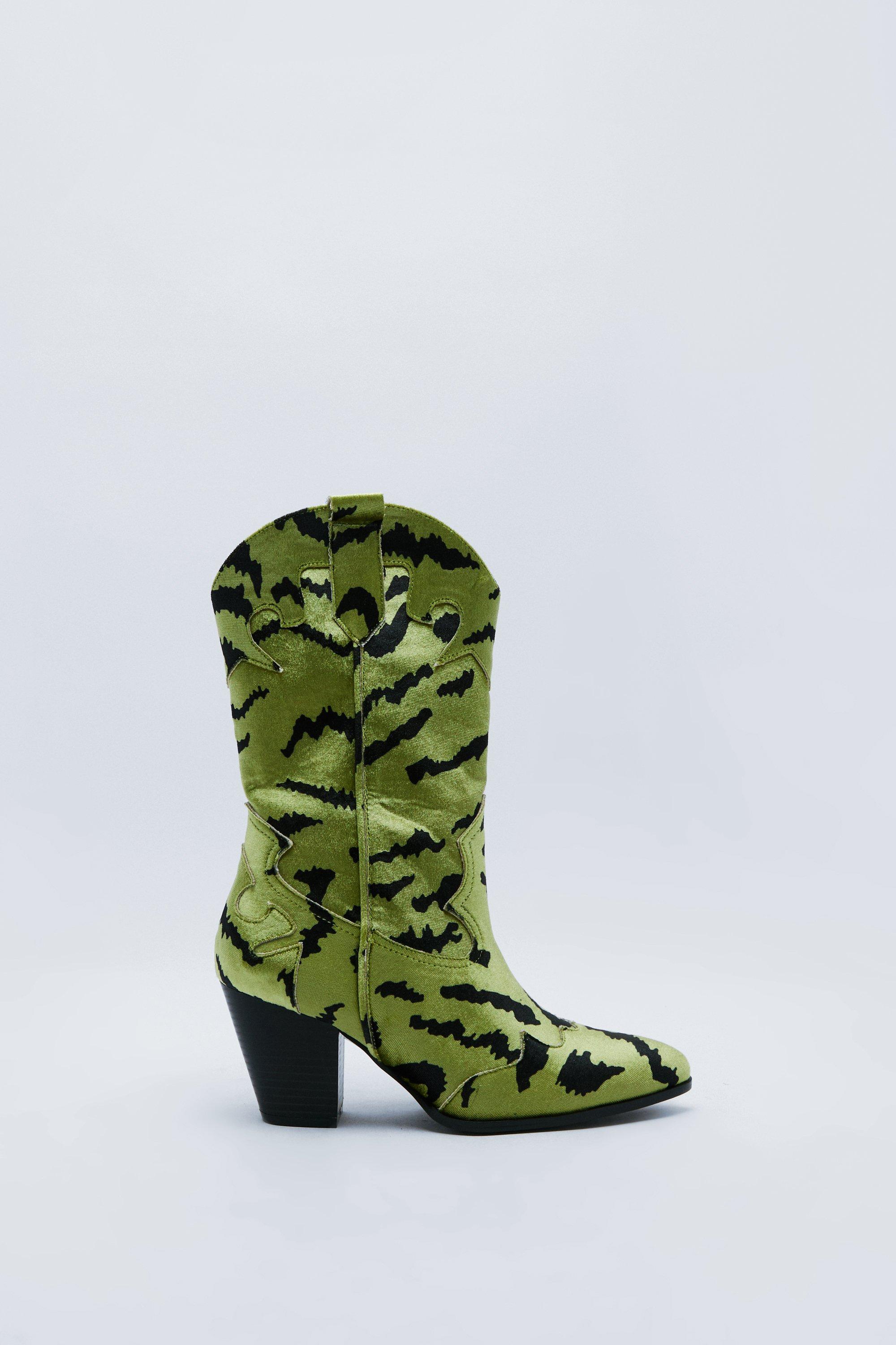 Green leopard hotsell print boots