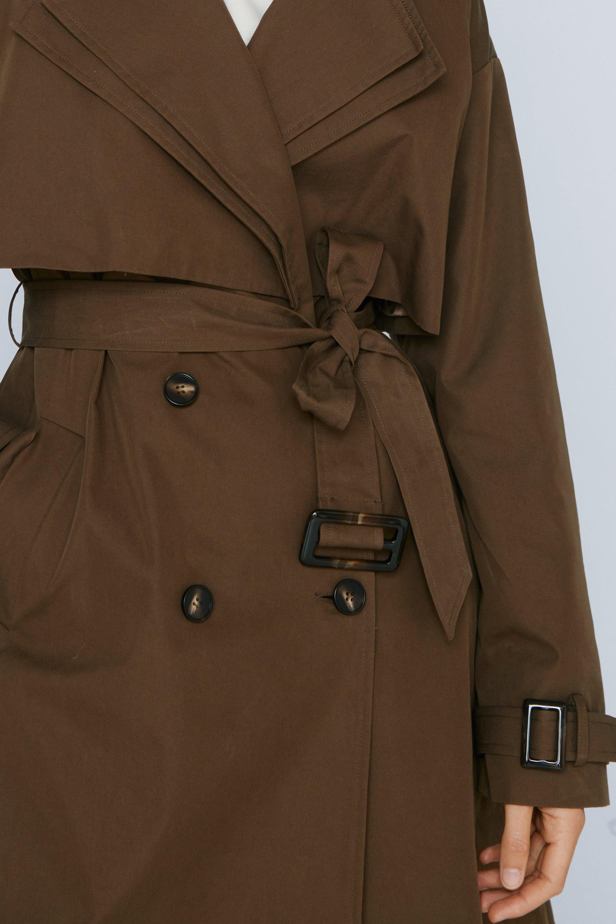 Plus Size Premium Double Layer Twill Trench Coat