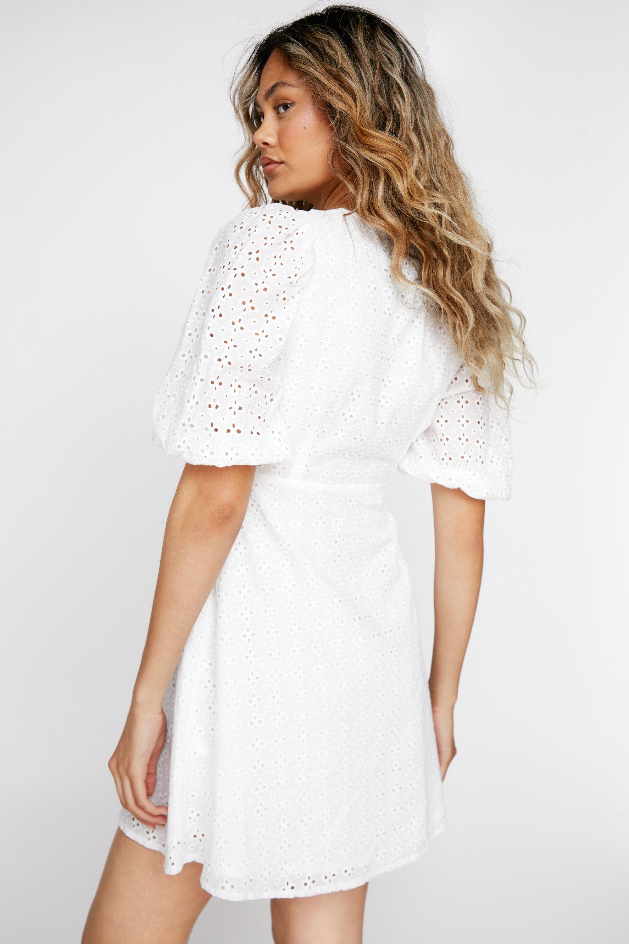 Broderie anglaise mini clearance dress