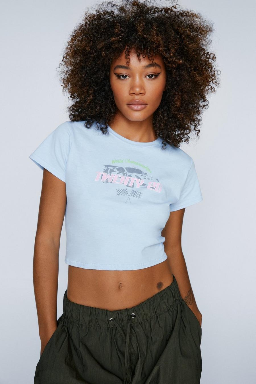 Motocross Graphic Fitted Cropped T-Shirt