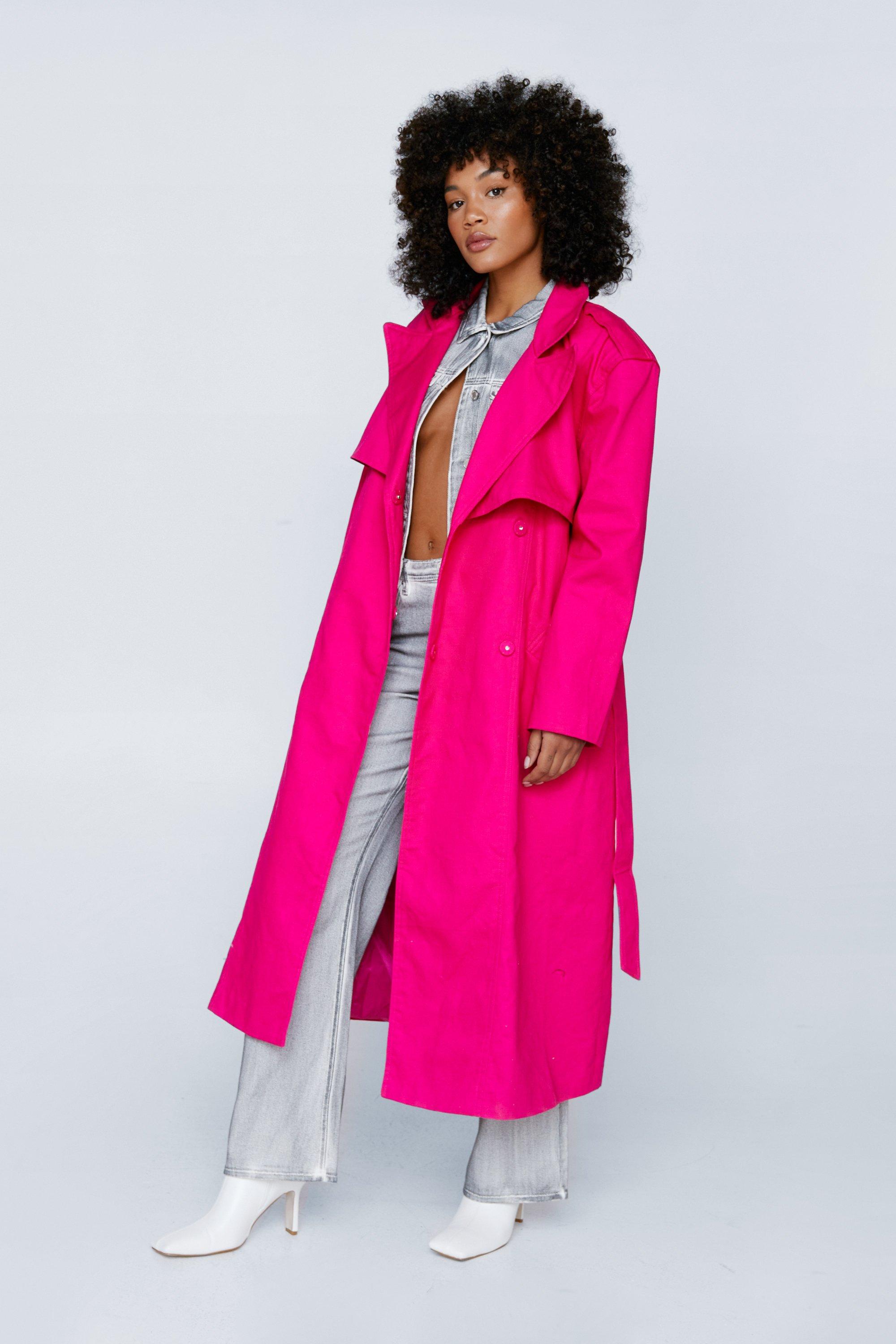 Neon pink 2025 trench coat