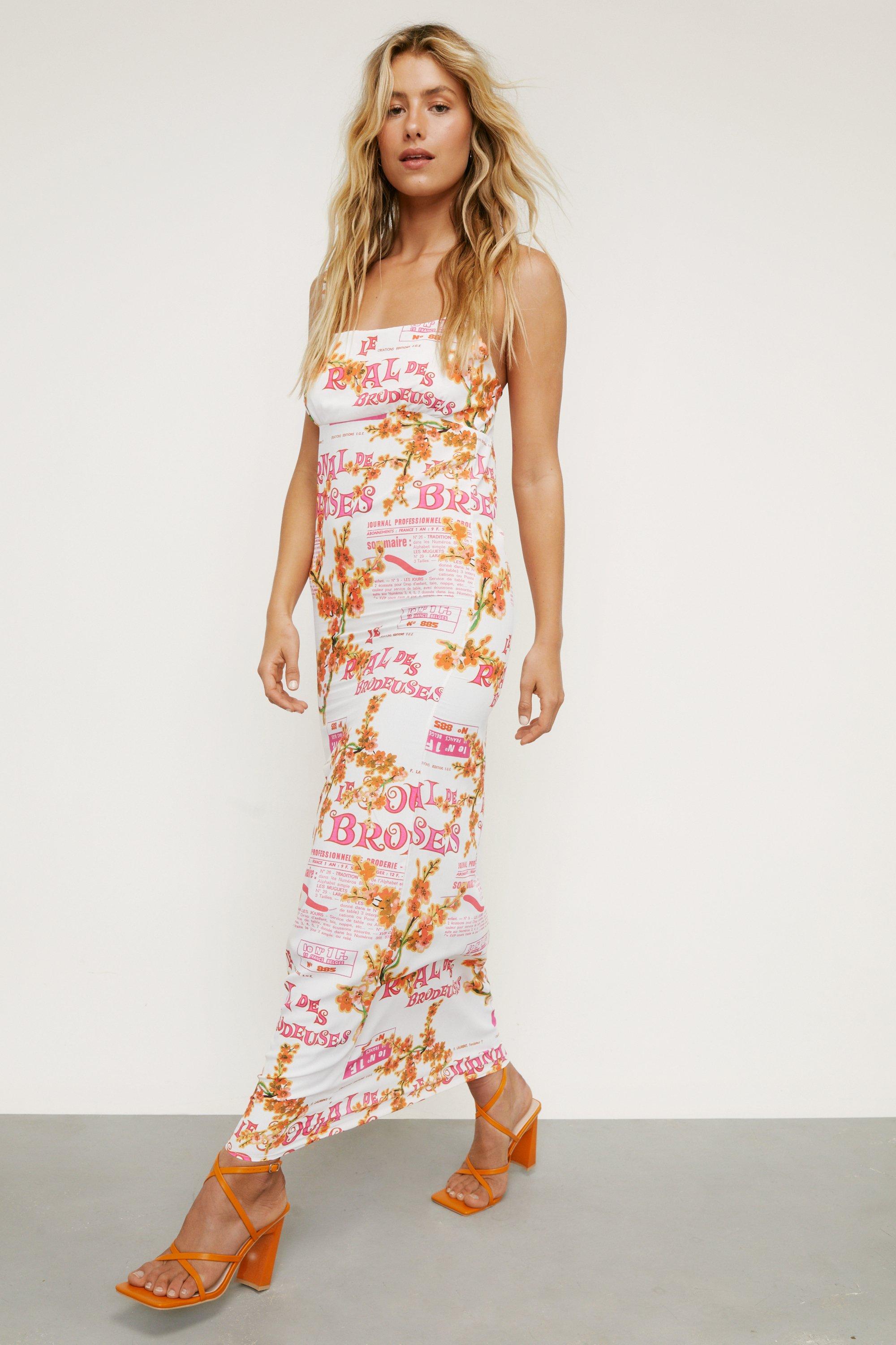 Pink Floral One Shoulder Sybil Maxi Dress