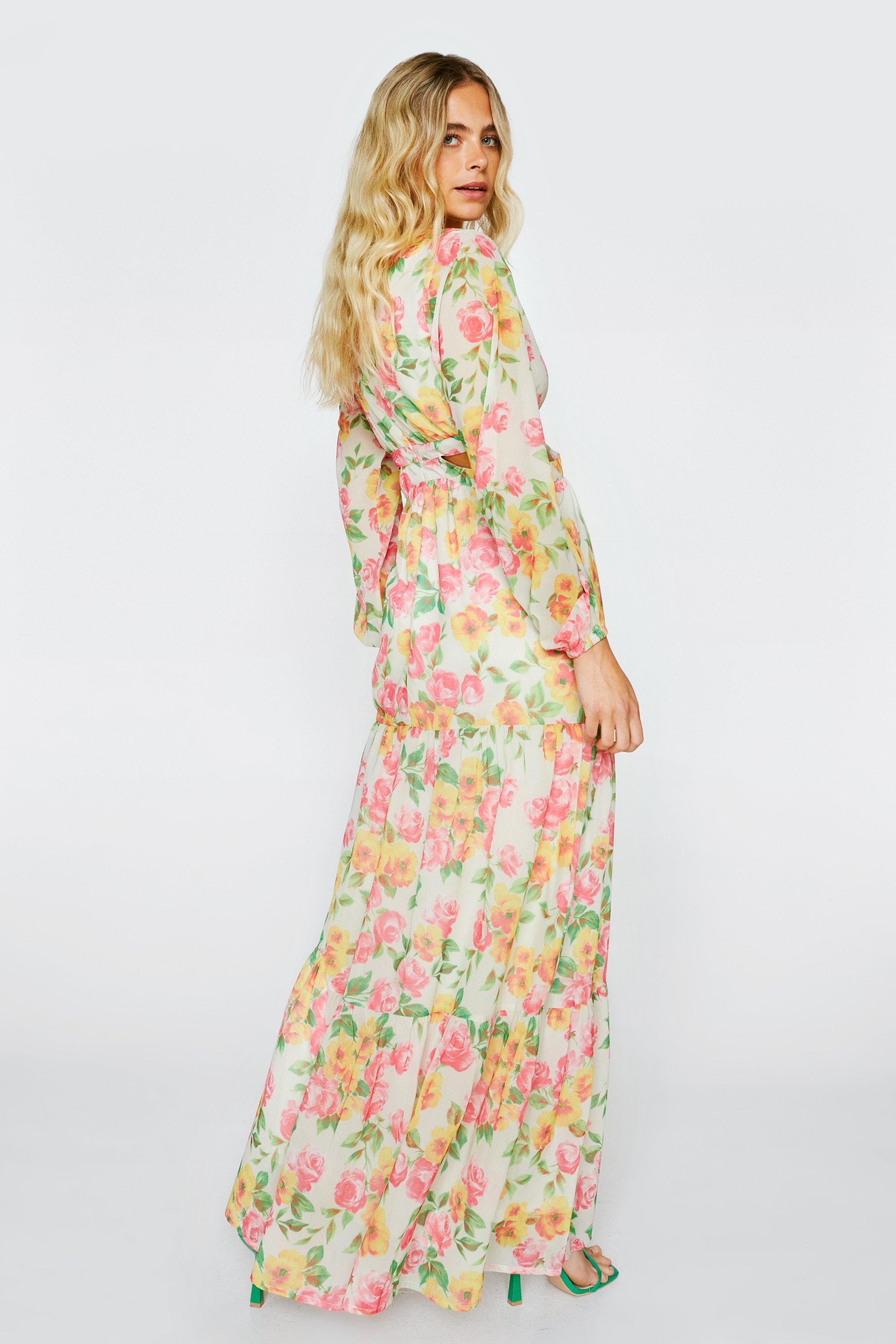 Nasty Gal shops What's The Twist Floral Maxi Dress- Size 2