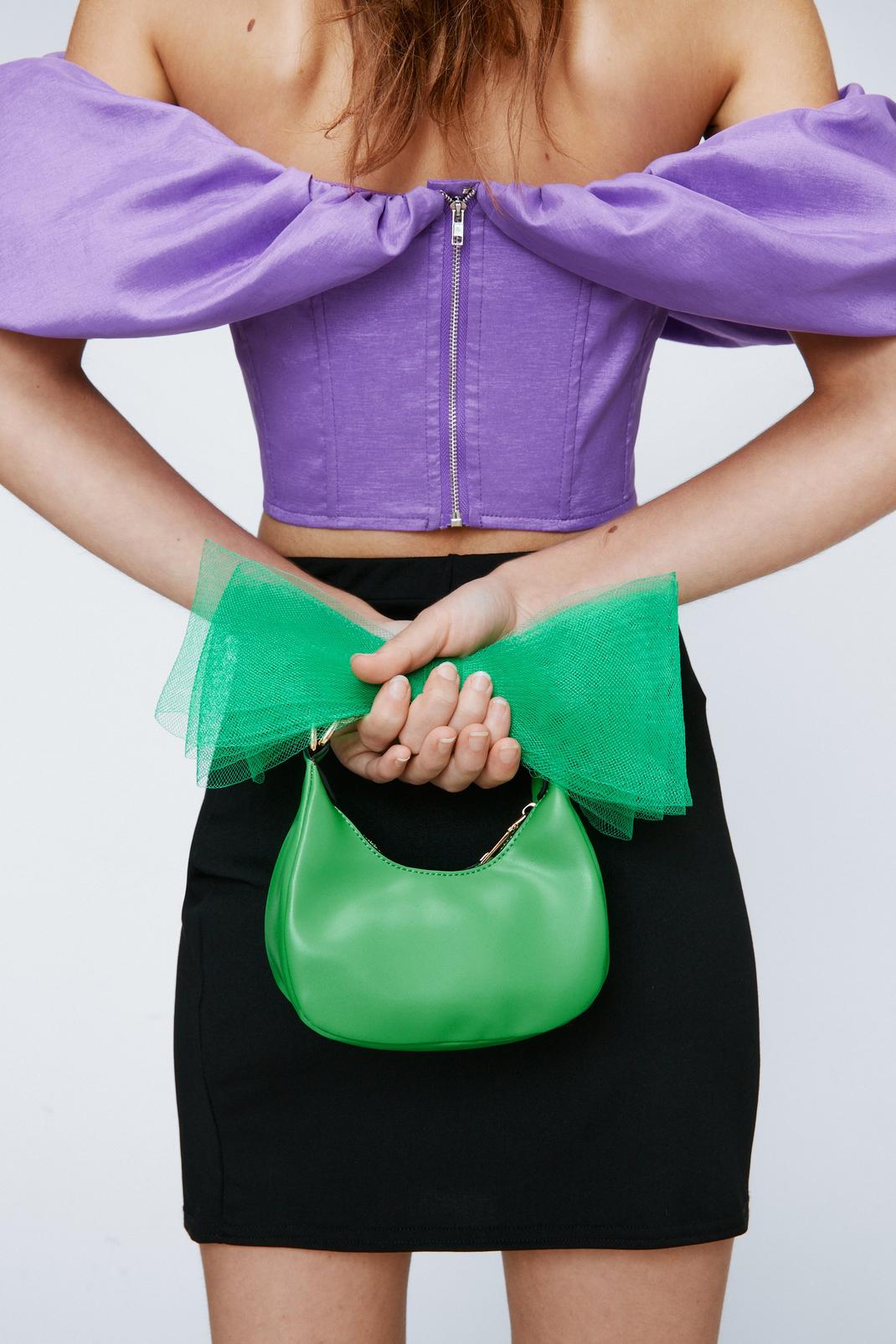 Green Oversized Bow Wristlet Grab Bag image number 1