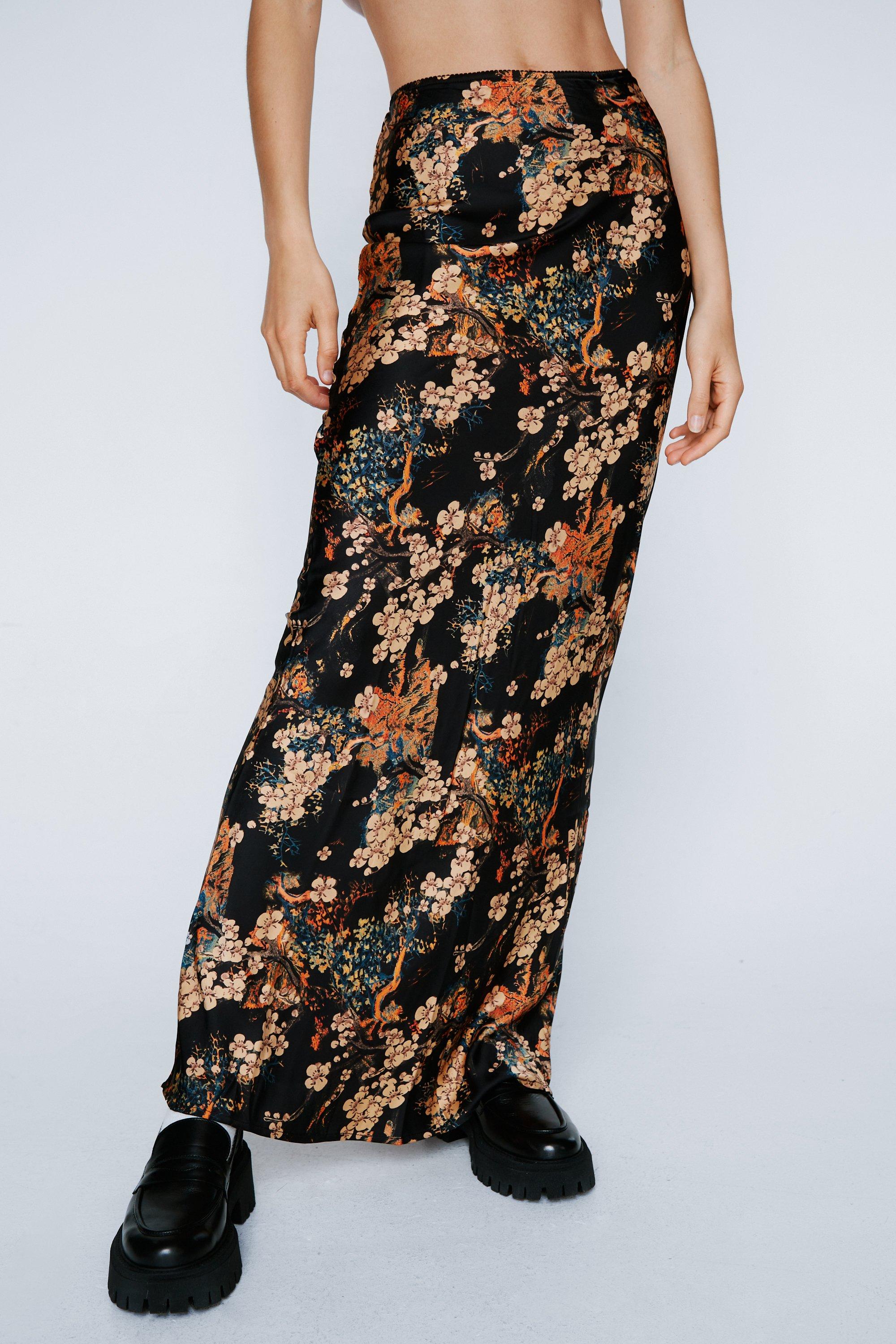 Bias cut outlet long skirt