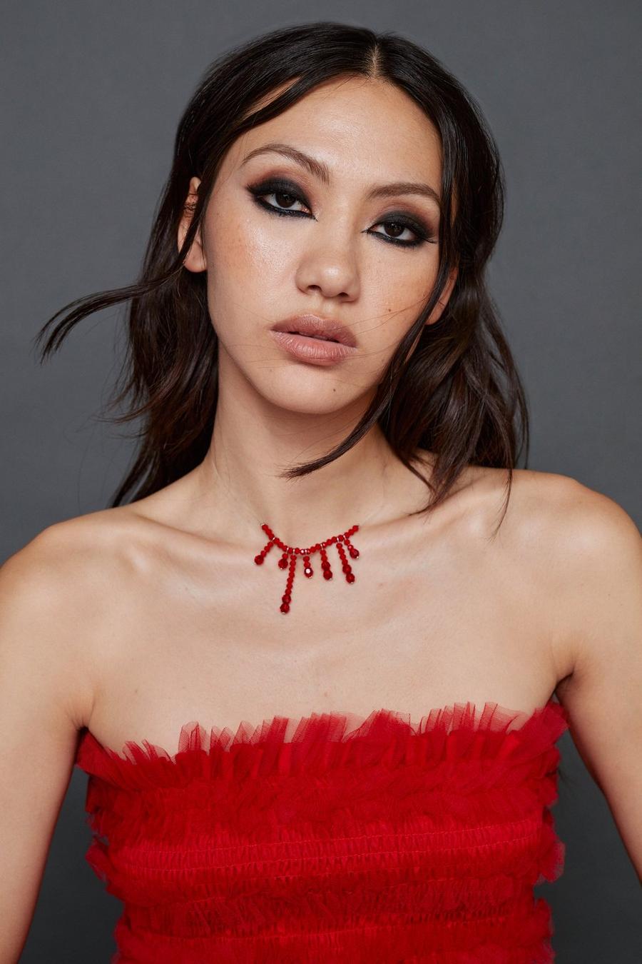 Dripping Blood Sequin Necklace 
