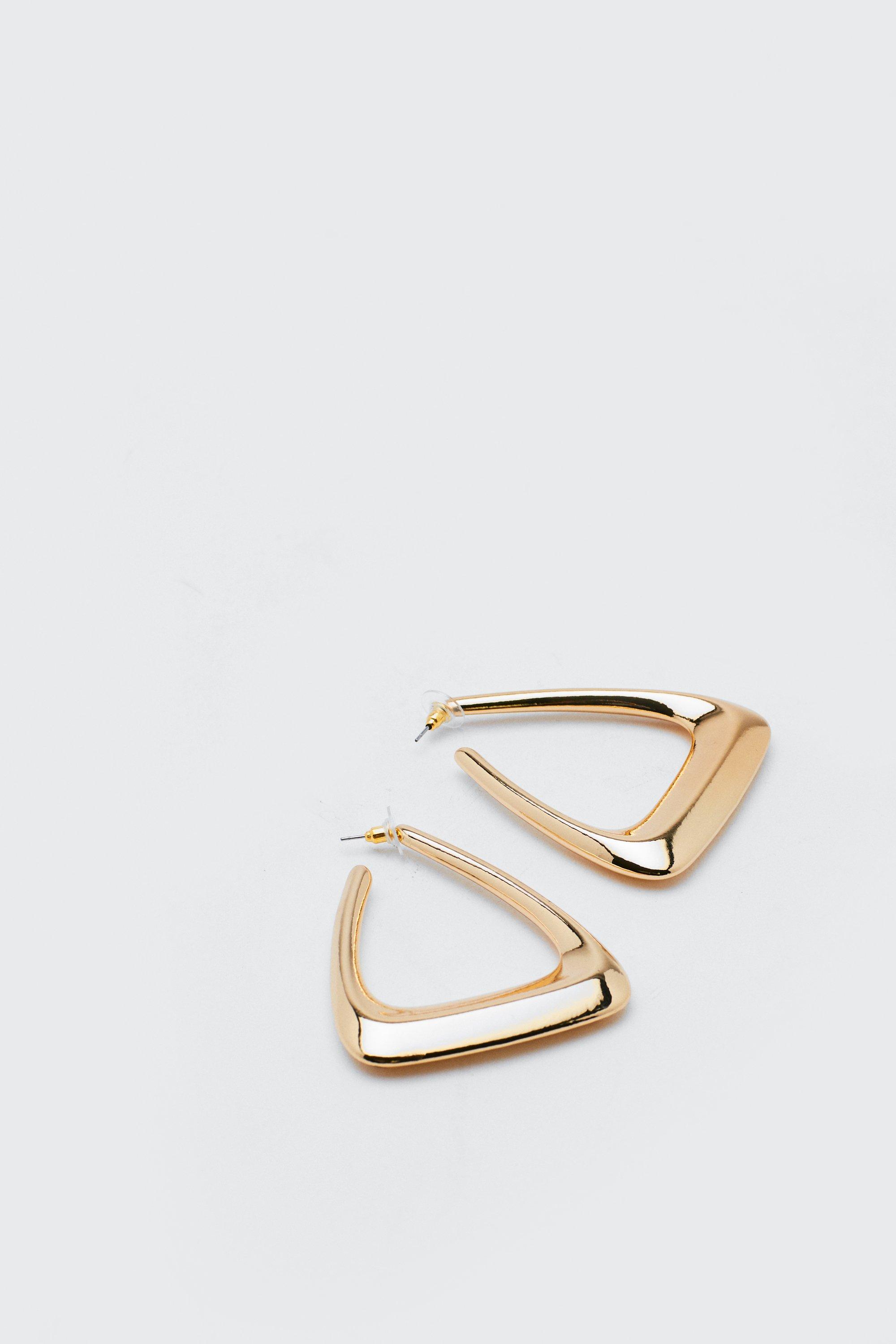 Gold triangle on sale hoop earrings