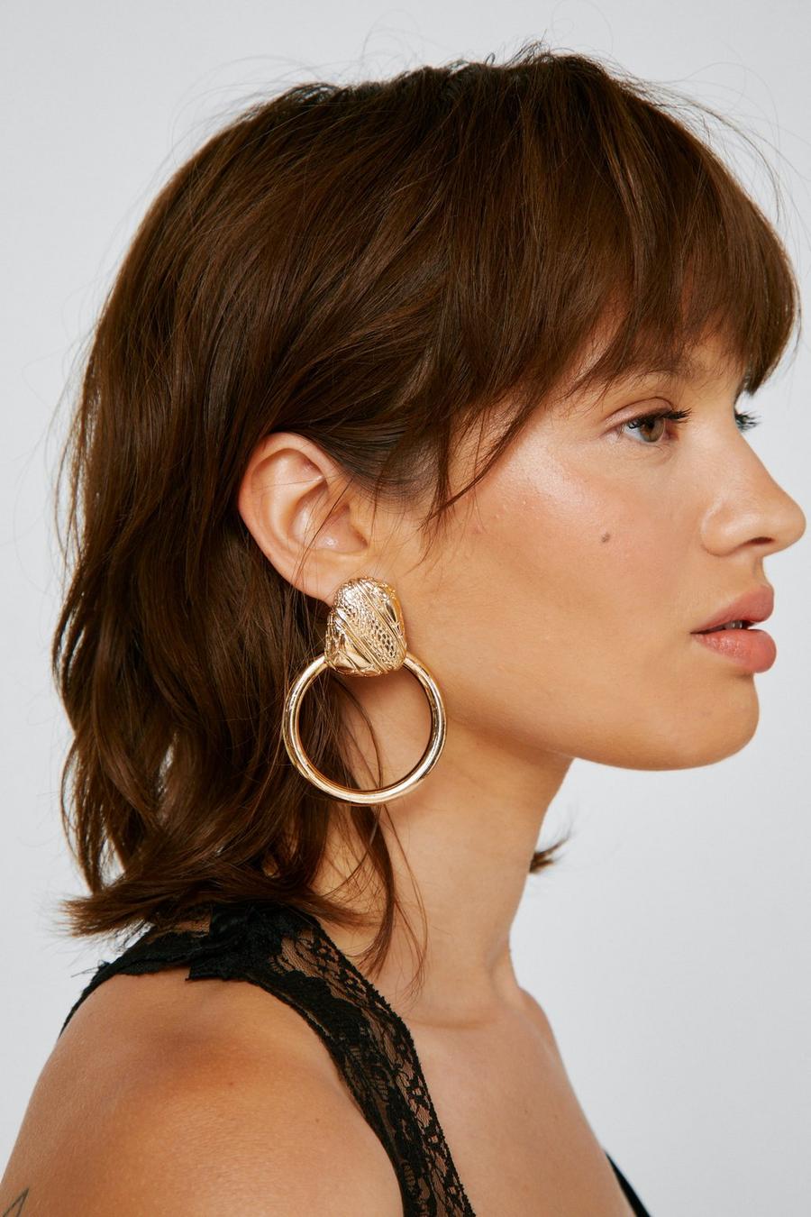 Drop Hoop Detail Earrings 