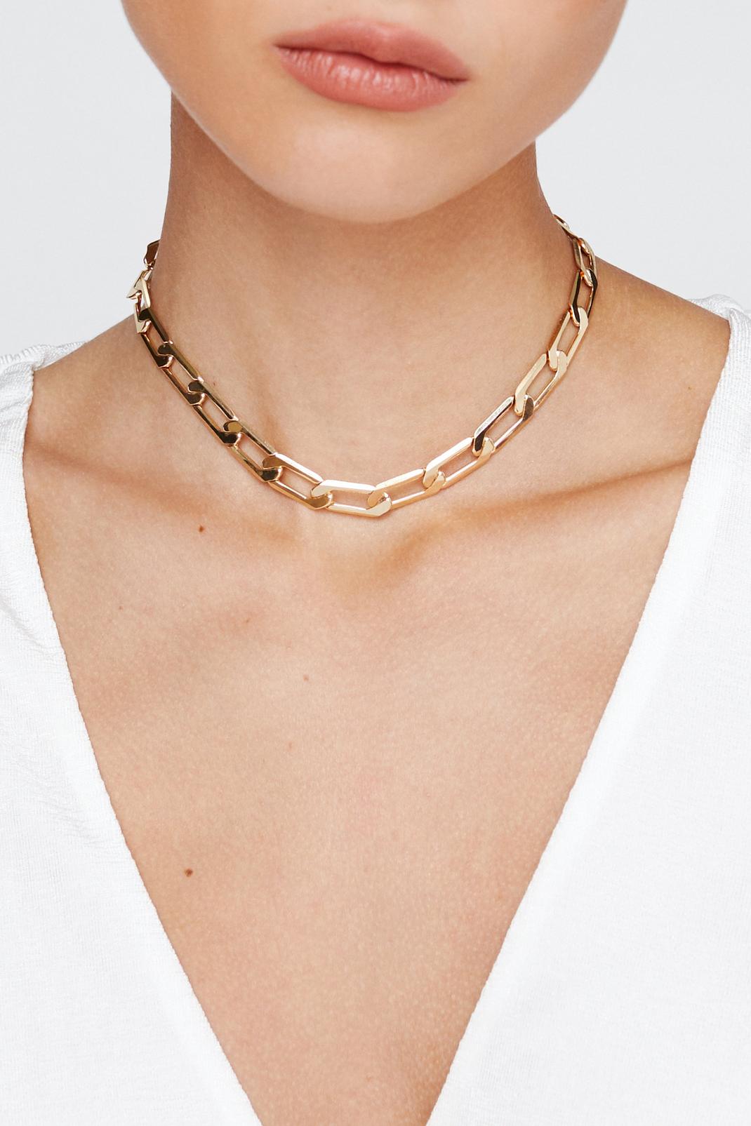 Gold Chain Loop Necklace  image number 1