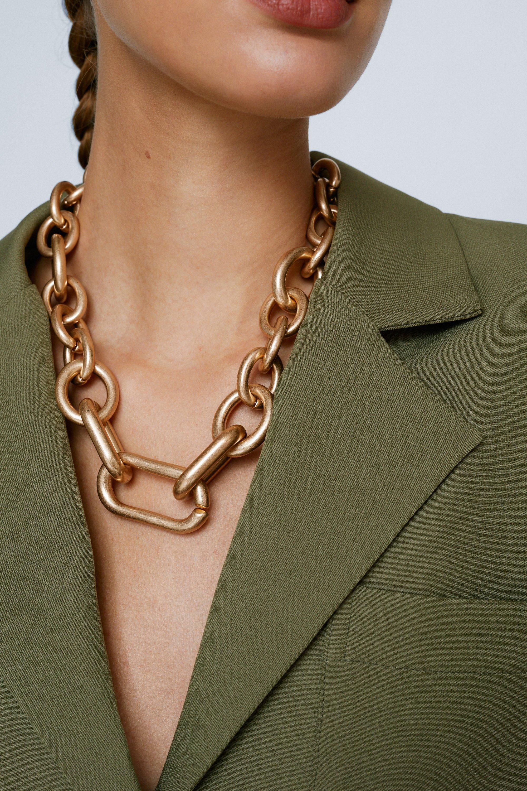 Large link chain deals necklace