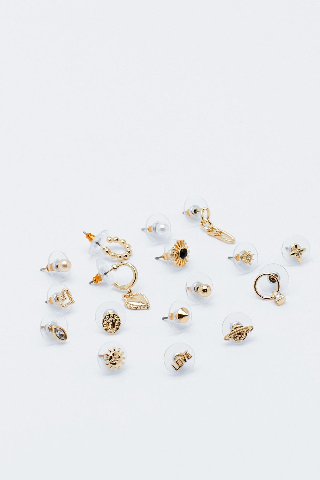 Gold Mix and Match Multipack Earrings image number 1