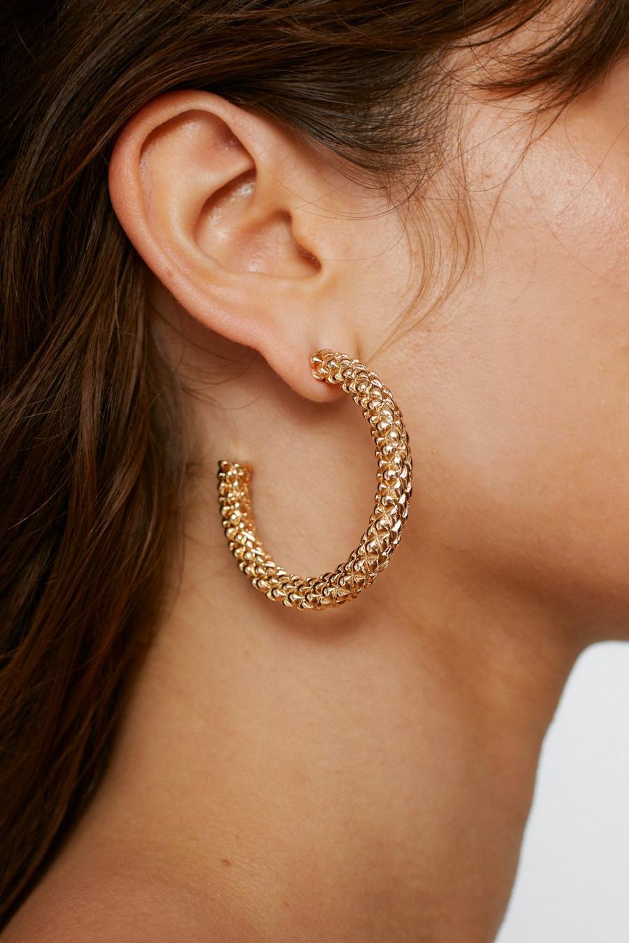 Large Textured Hoop Earrings