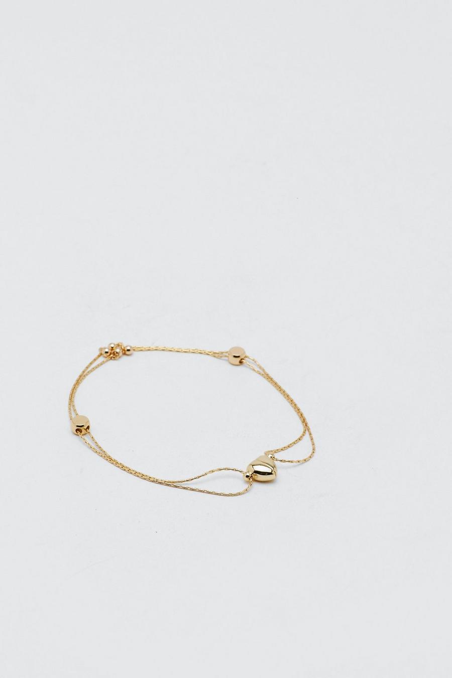 Gold Plated Matching Heart Bracelet Set