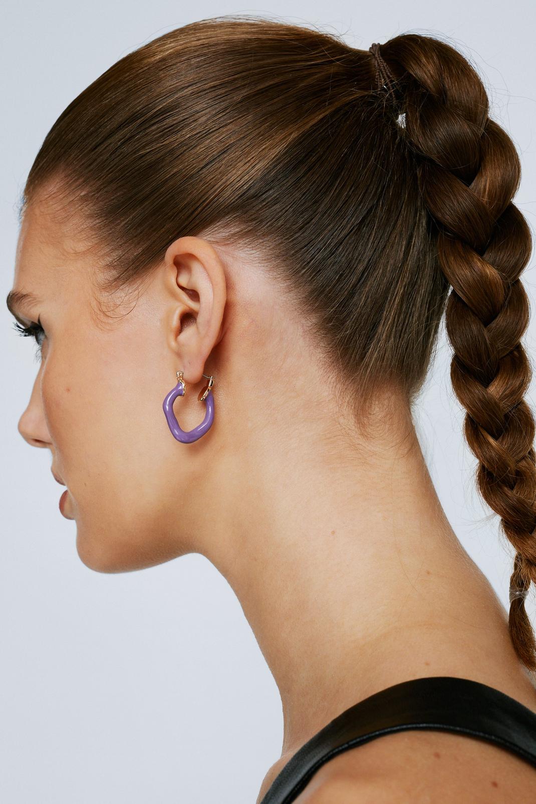 Lilac Curvy Hoop Earrings image number 1