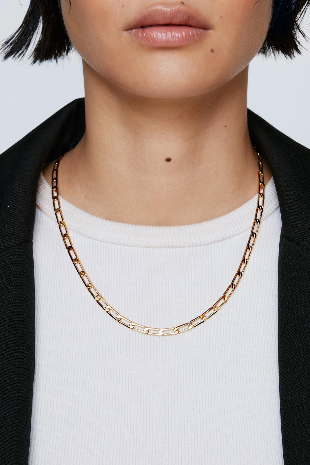 Gold Plated Chain Link Necklace image number 1