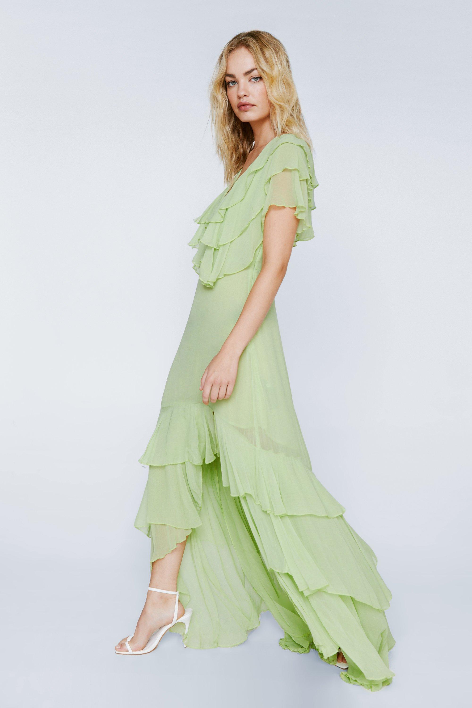 warehouse tiered ruffle maxi dress