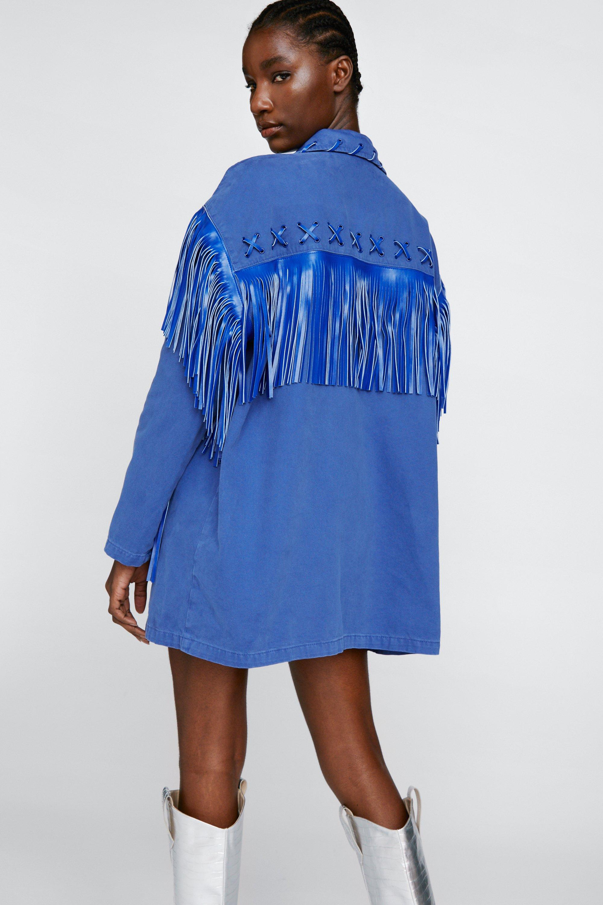 Fringed denim deals jacket zara