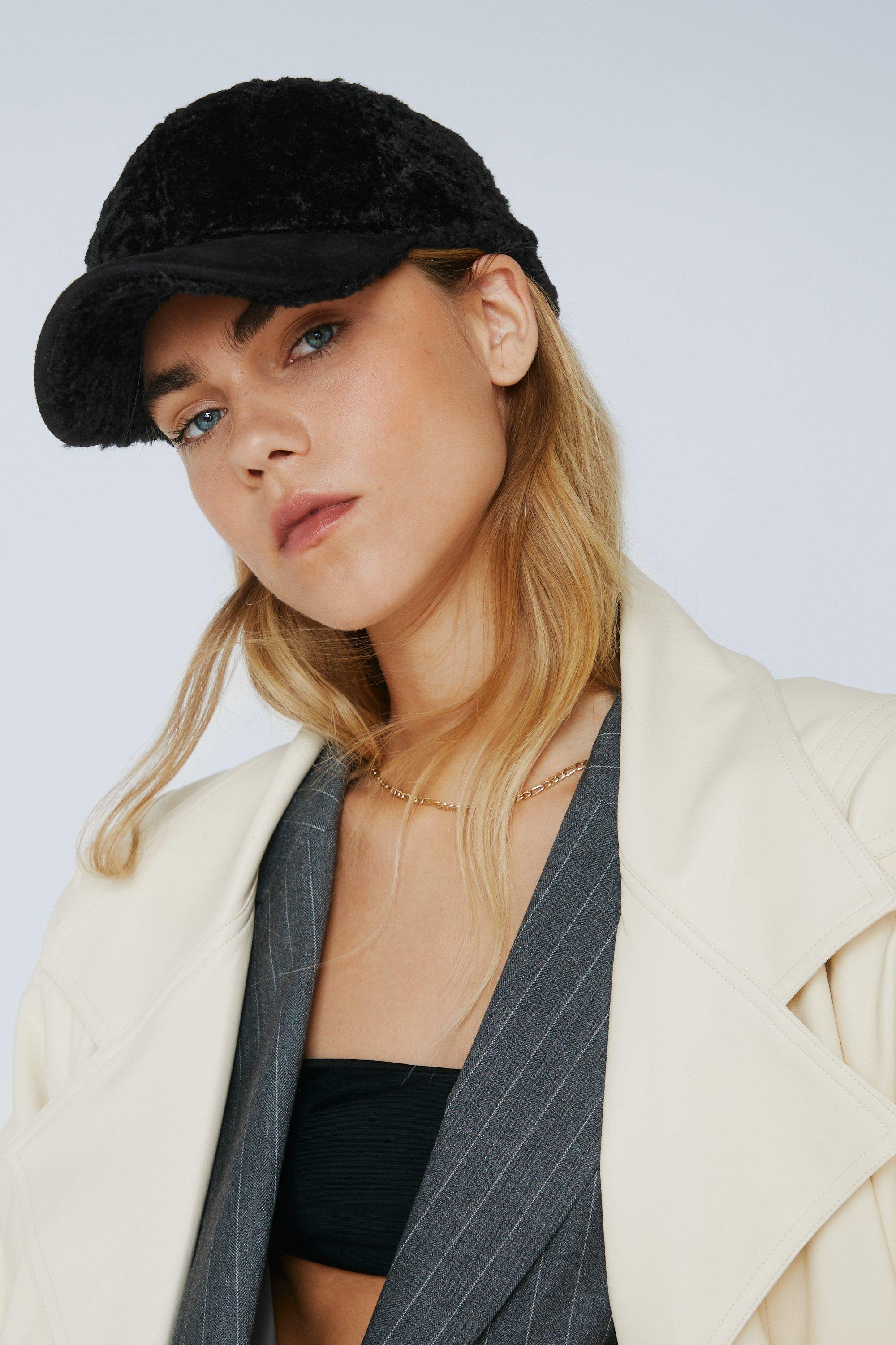 Shearling best sale baseball cap