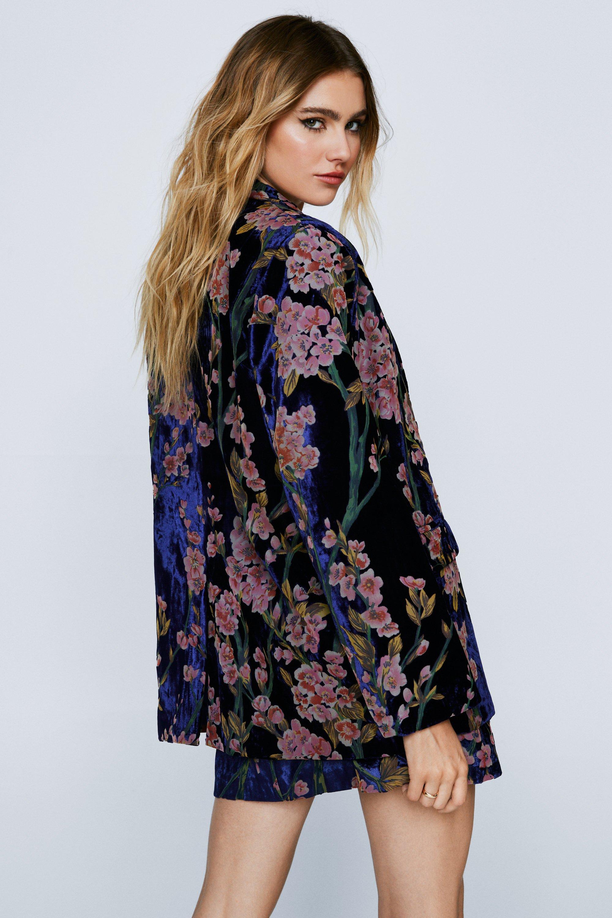 Velvet floral clearance jacket