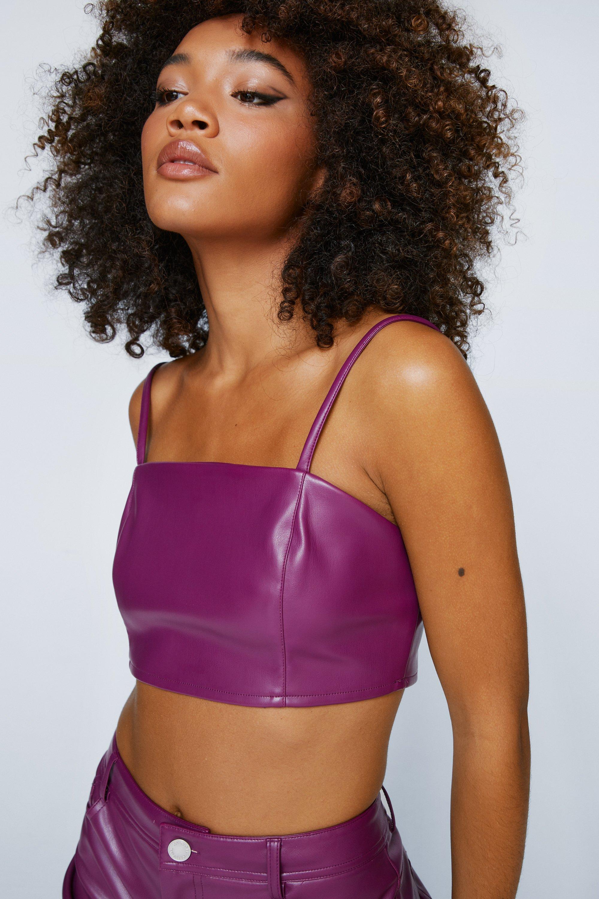 Faux leather bralet on sale