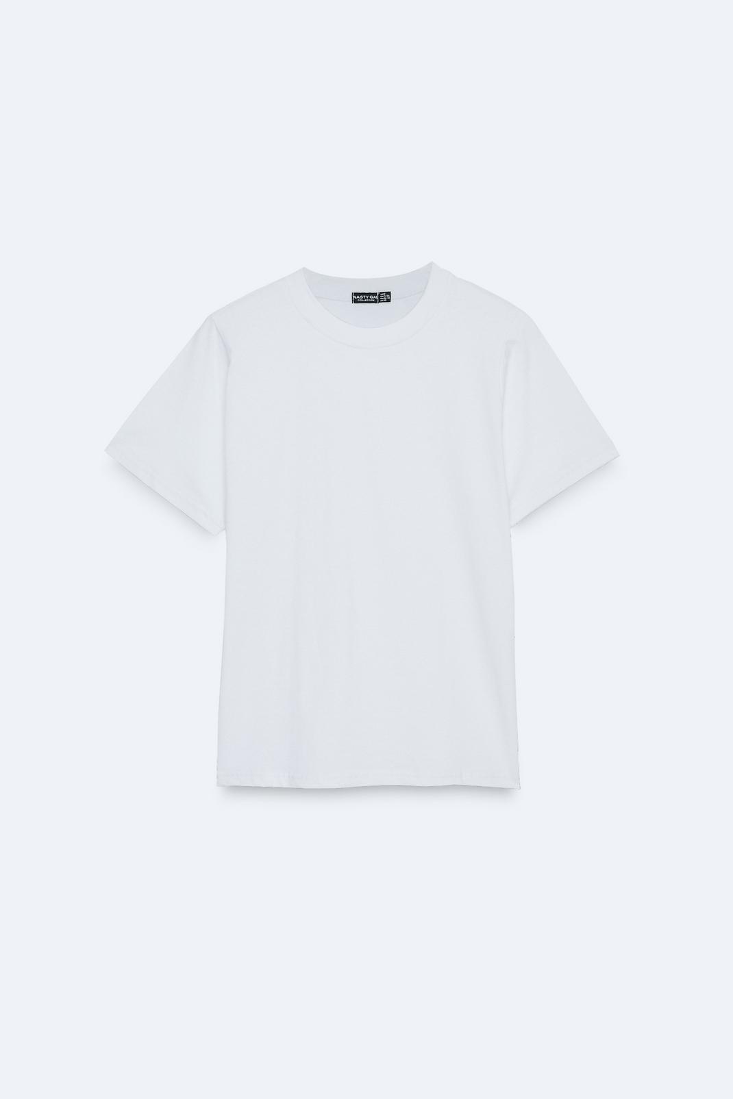 White Short Sleeve Cotton T-Shirt image number 1
