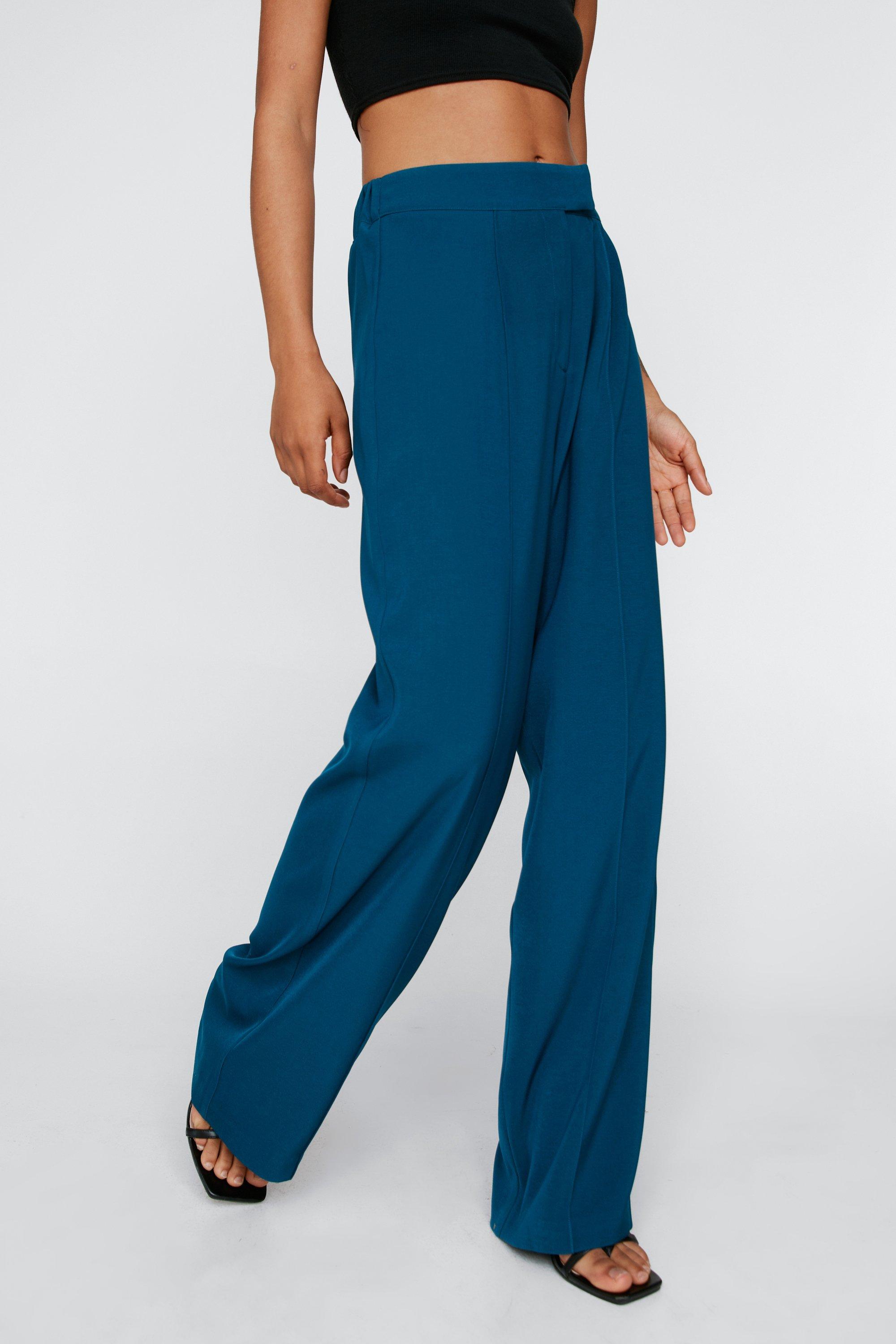 Seam Detail Straight Leg Tailored Trousers