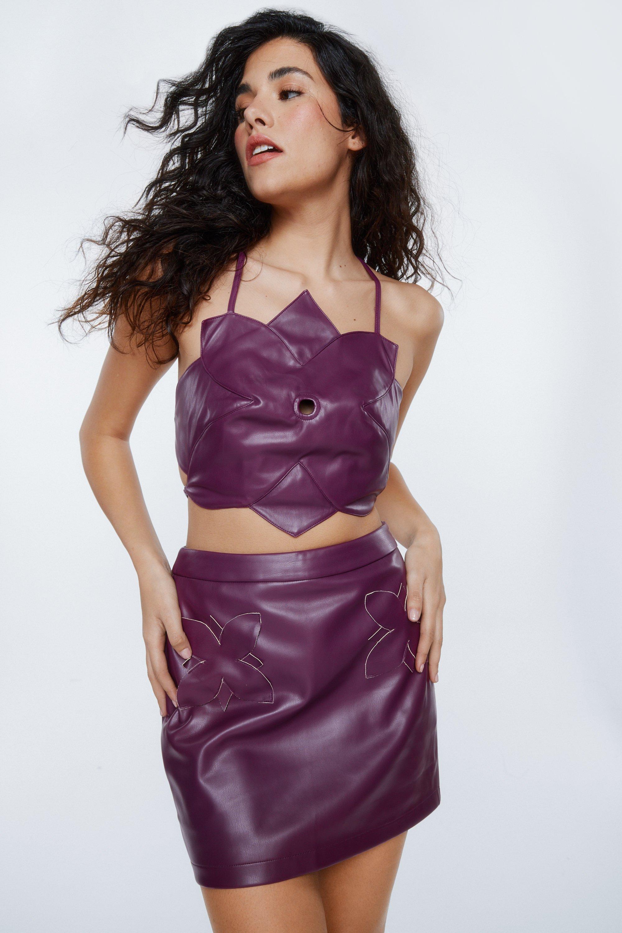 Faux leather vinyl skirt best sale