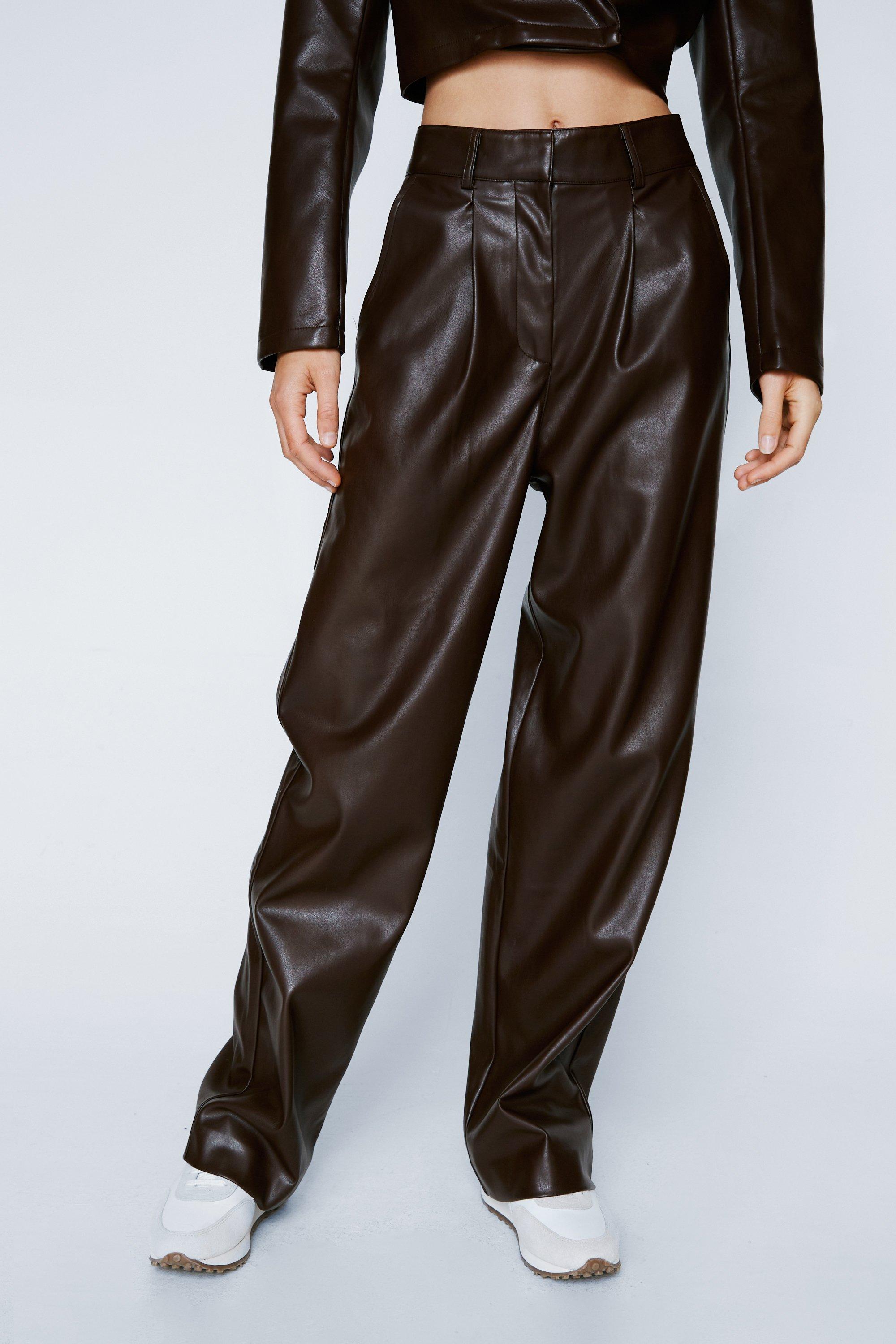 Straight leg faux hot sale leather pants