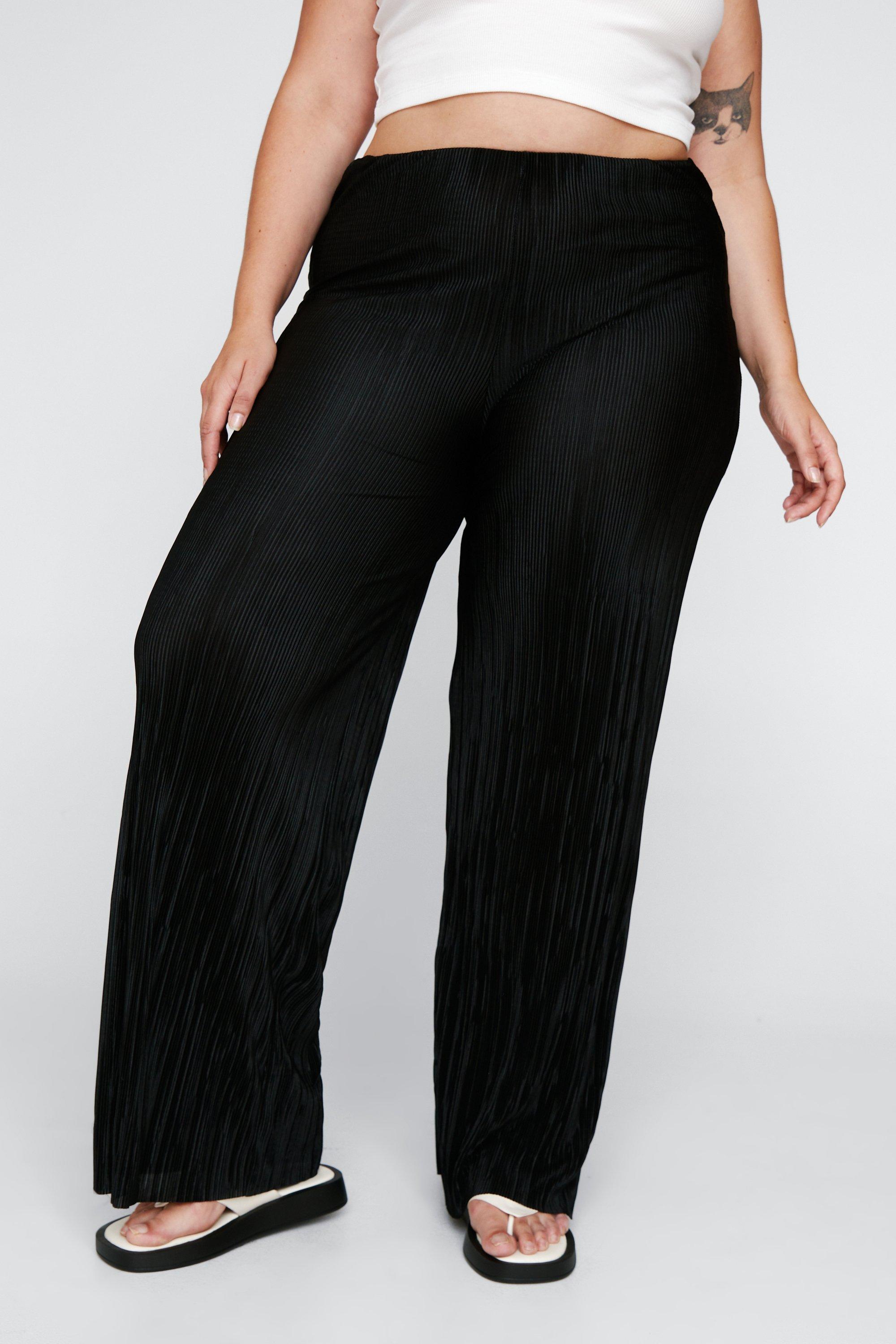 Plus size best sale plisse trousers