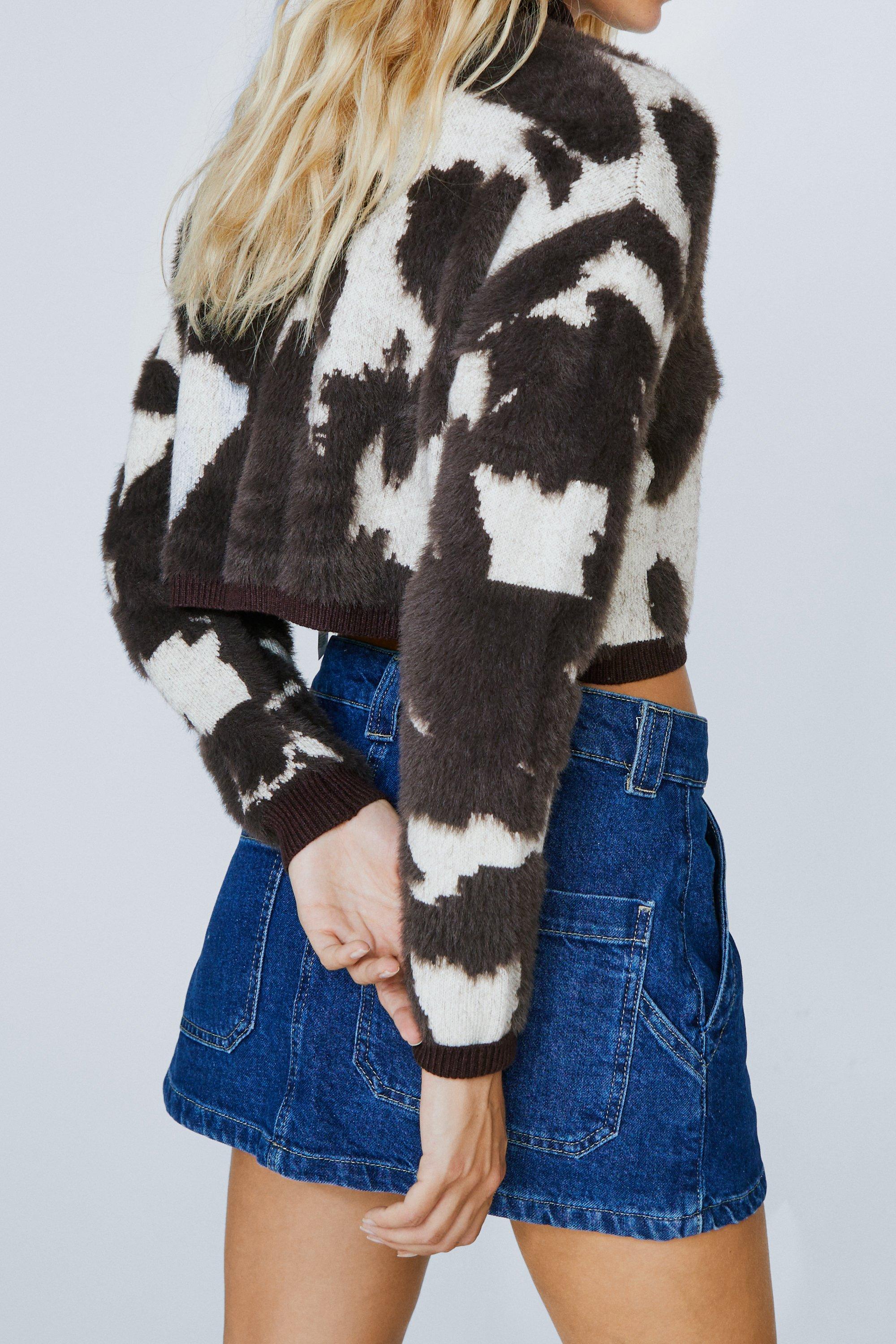 Cow shop print jumper