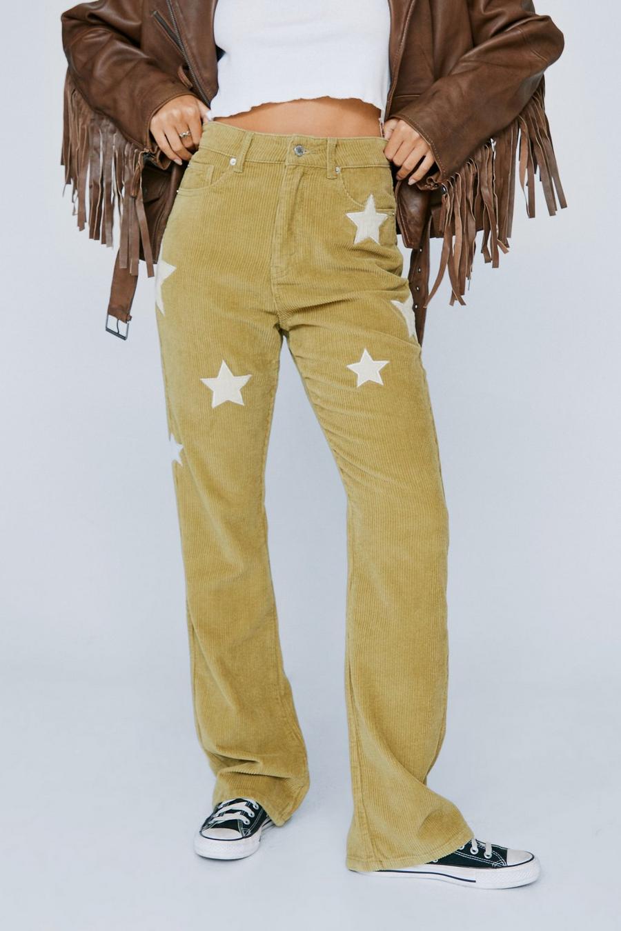 Premium Star Placement Cord Flared Trousers