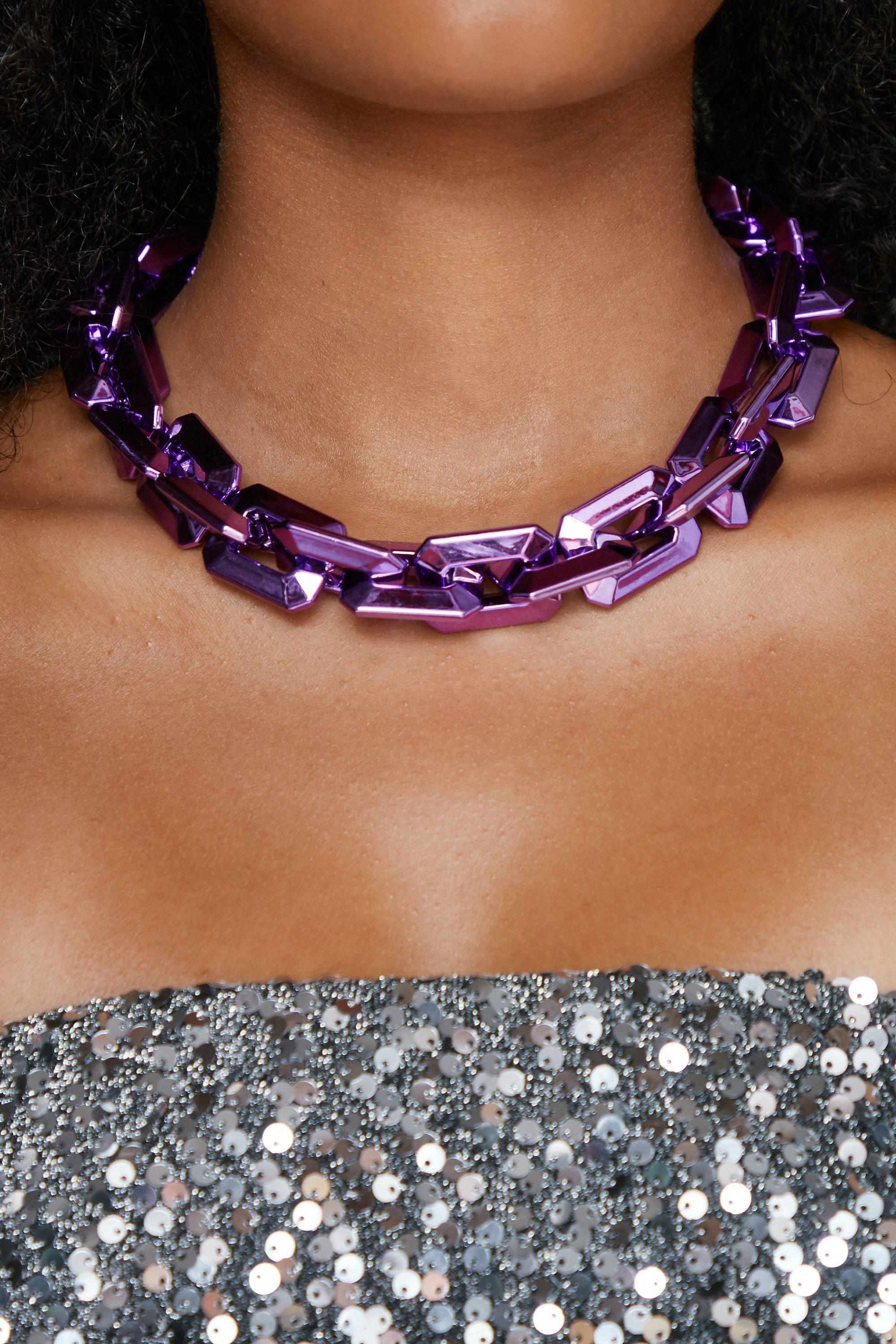 Chunky hot sale purple necklace