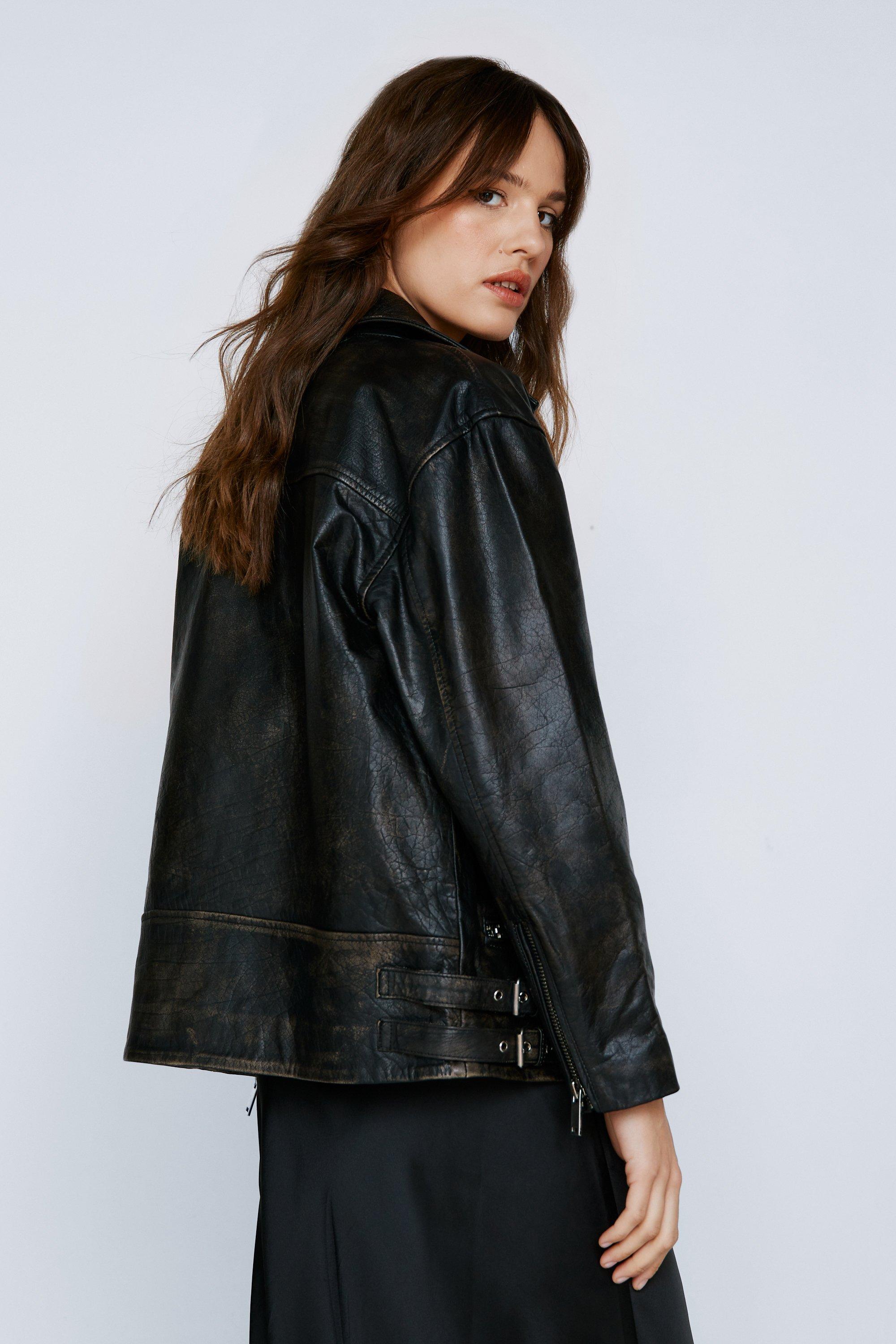 Topshop real outlet leather jacket