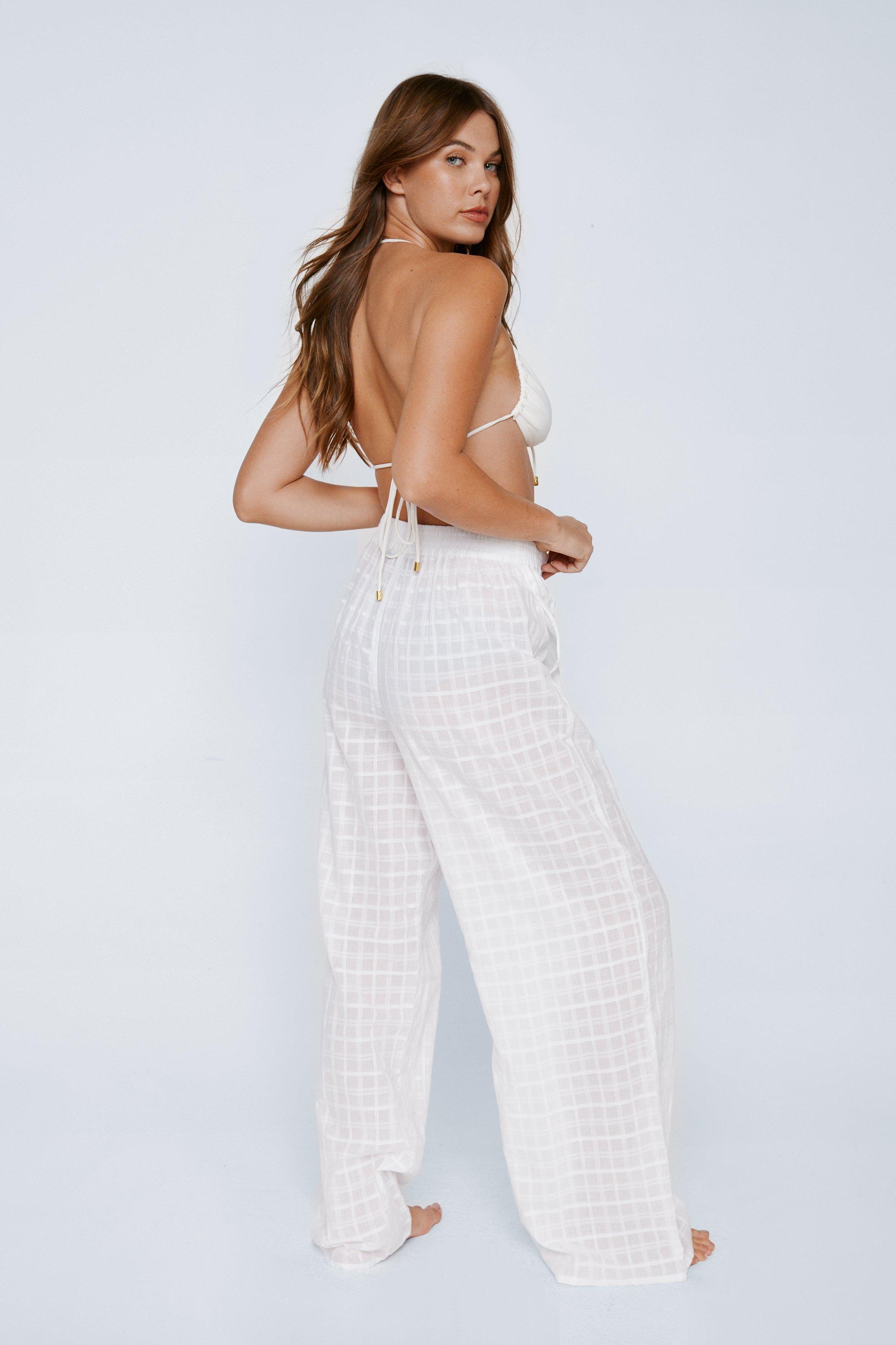 Mesh High Waist Split Side Pants