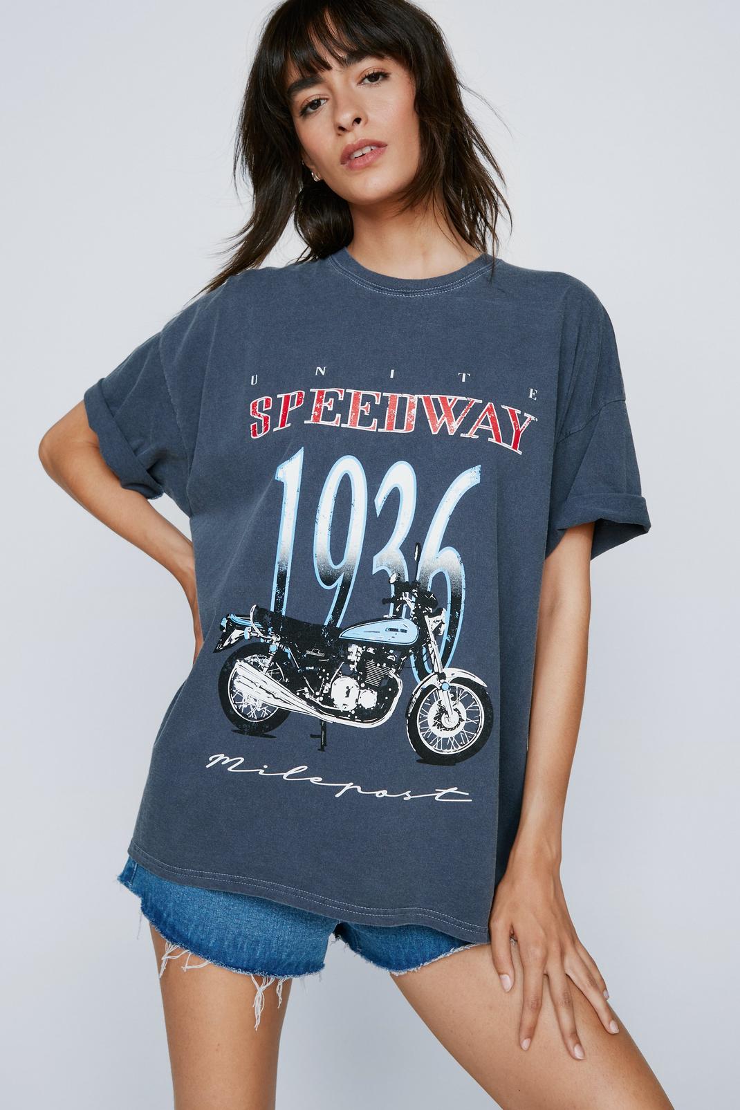 Black Speedway Graphic Overdyed T-shirt  image number 1