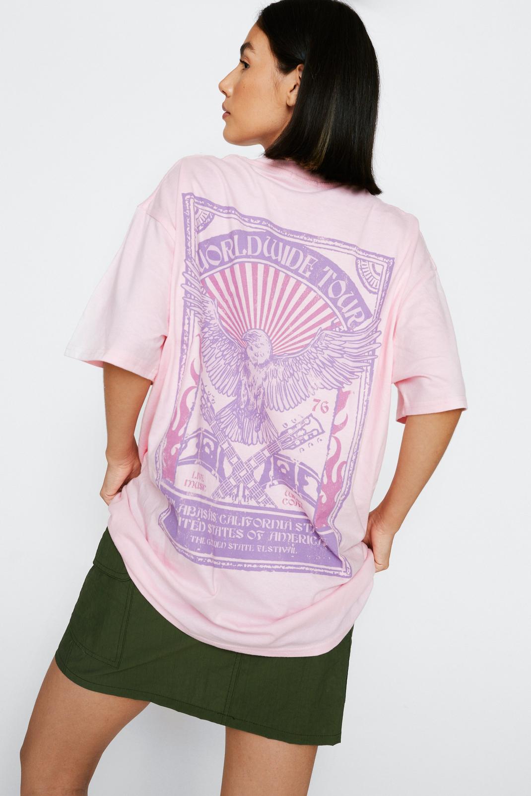 Pink Worldwide Tour Oversized Graphic T-Shirt image number 1