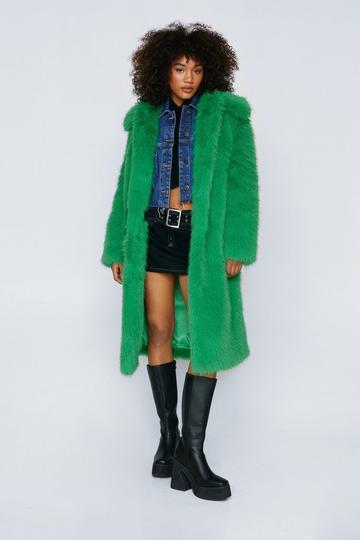 Premium Faux Fur Oversized Coat green