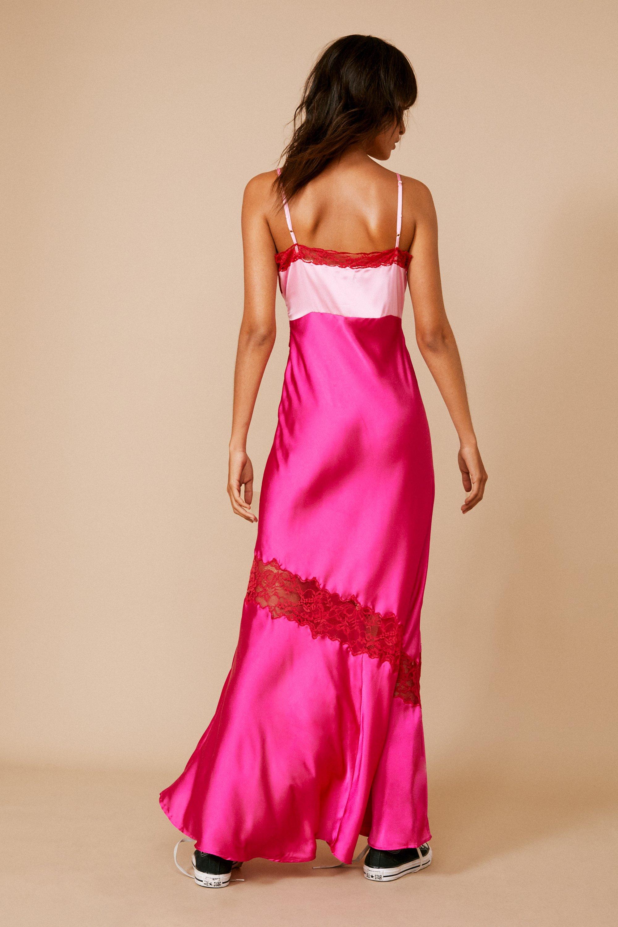 Pink maxi 2024 slip dress