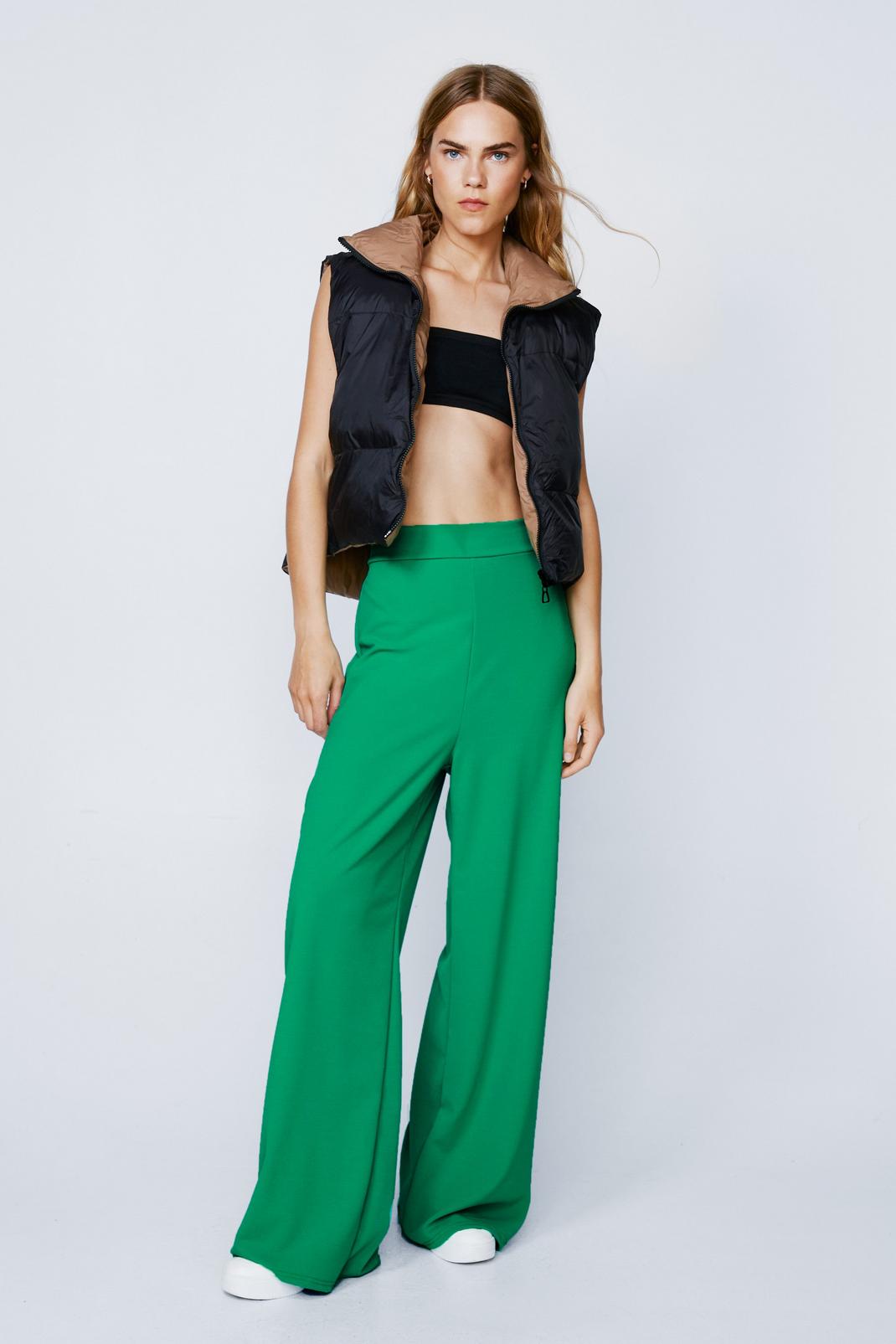 Green Relaxed Jersey Trousers image number 1