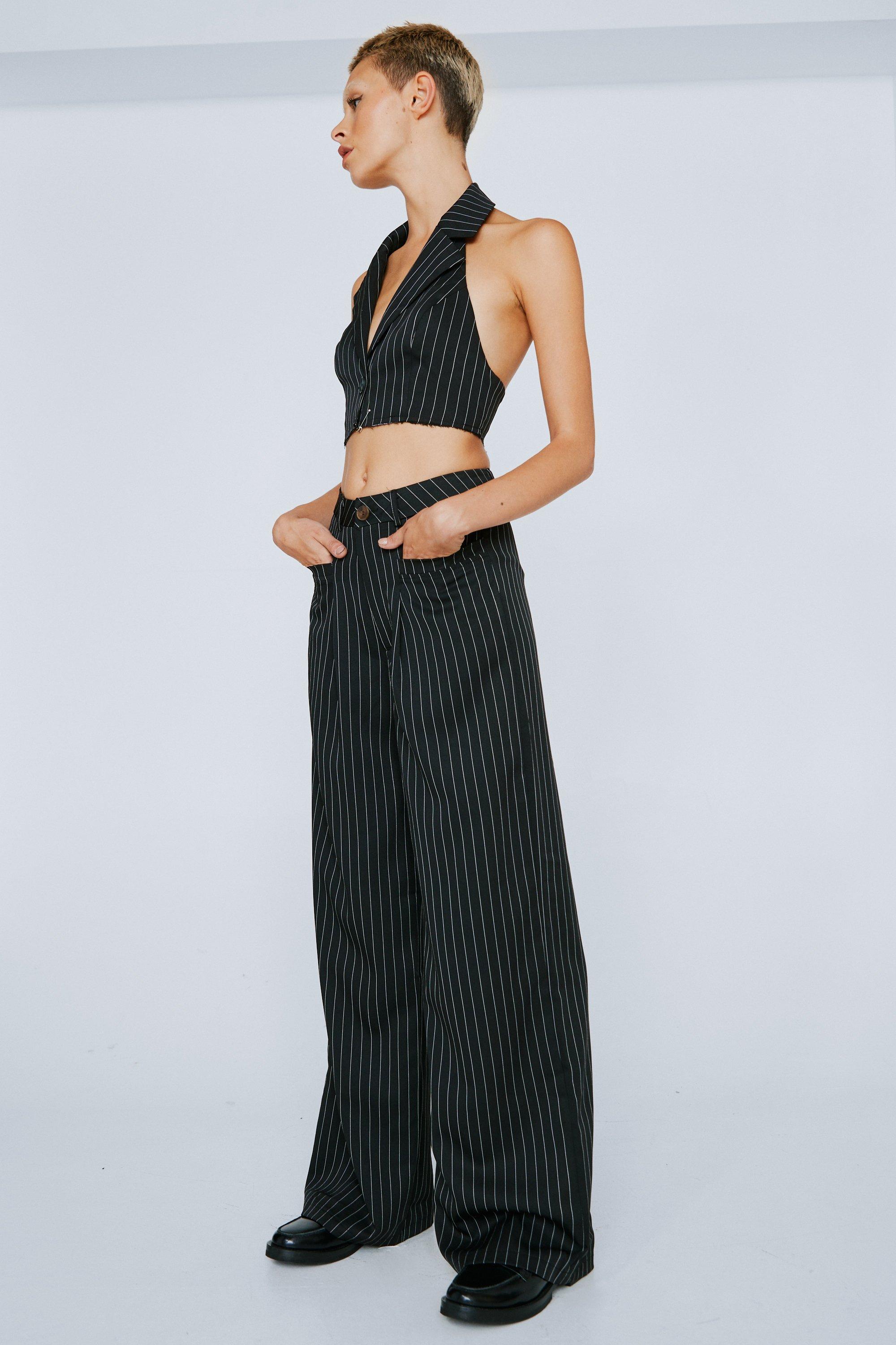 WIDE LEG PINSTRIPE PANT