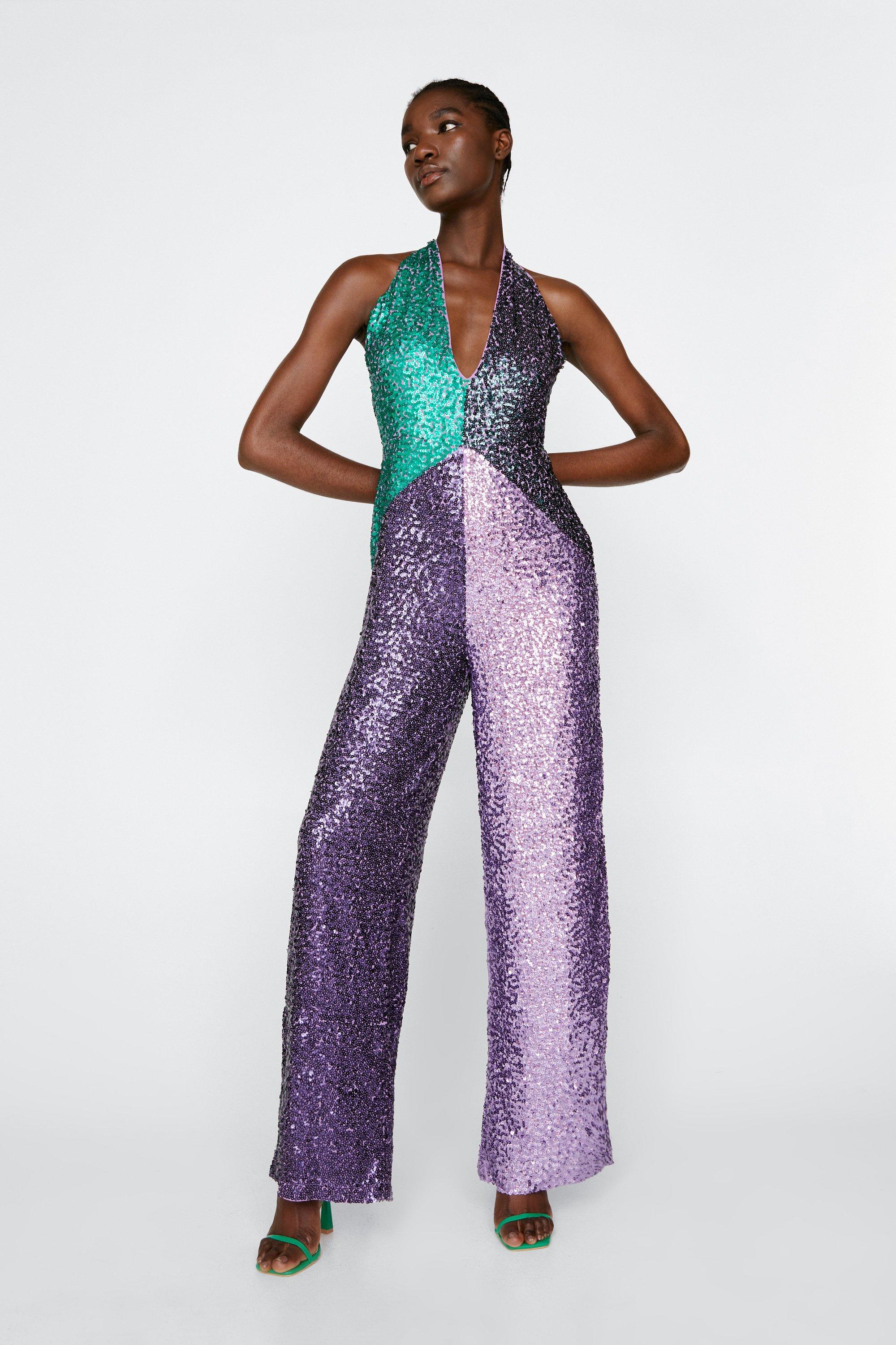 Rainbow sequin outlet jumpsuit topshop