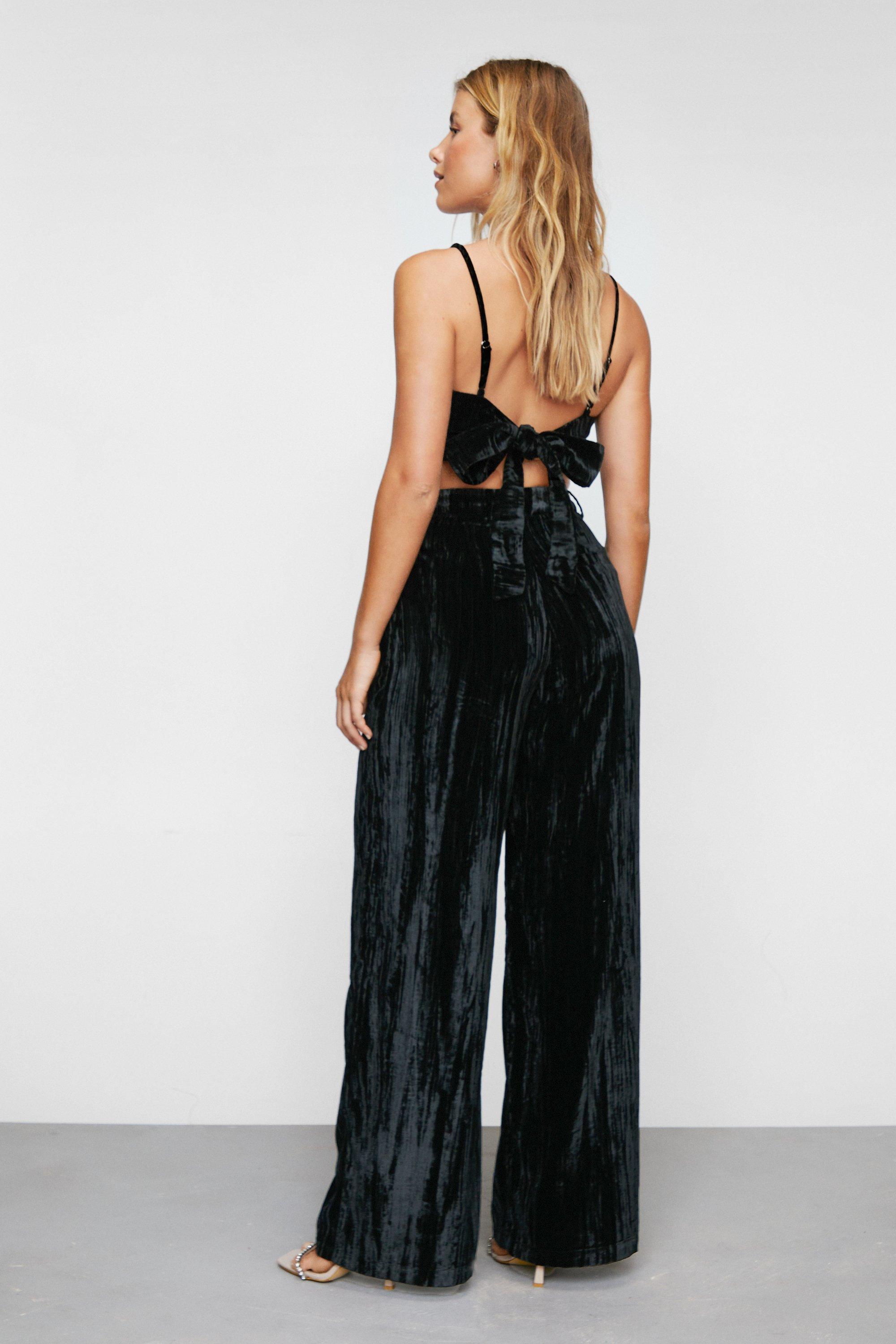 Premium Velvet Wide Leg Trousers