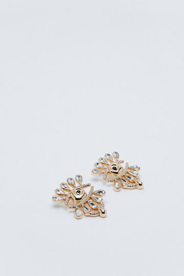Emebellished Eye Detail Earrings gold