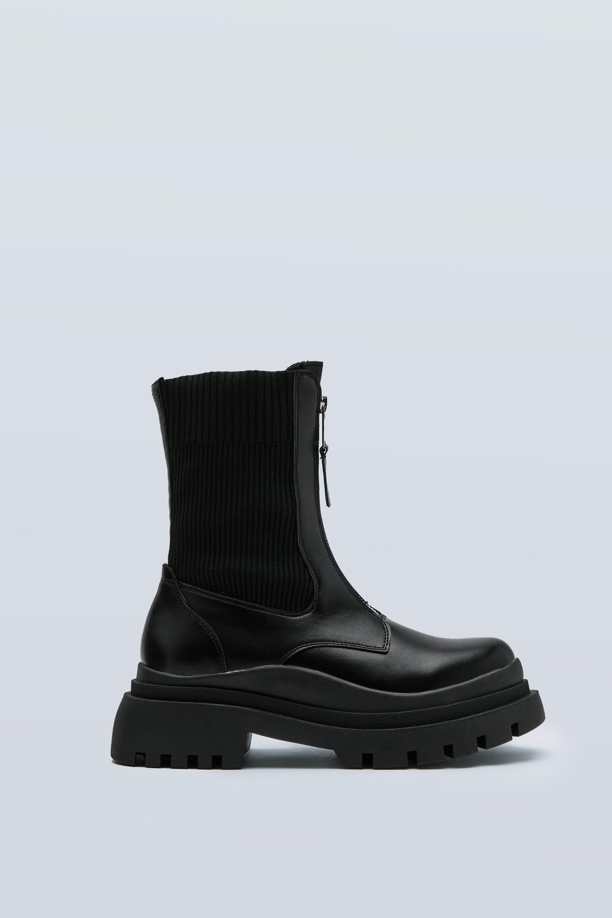 Zip front hot sale sock boots