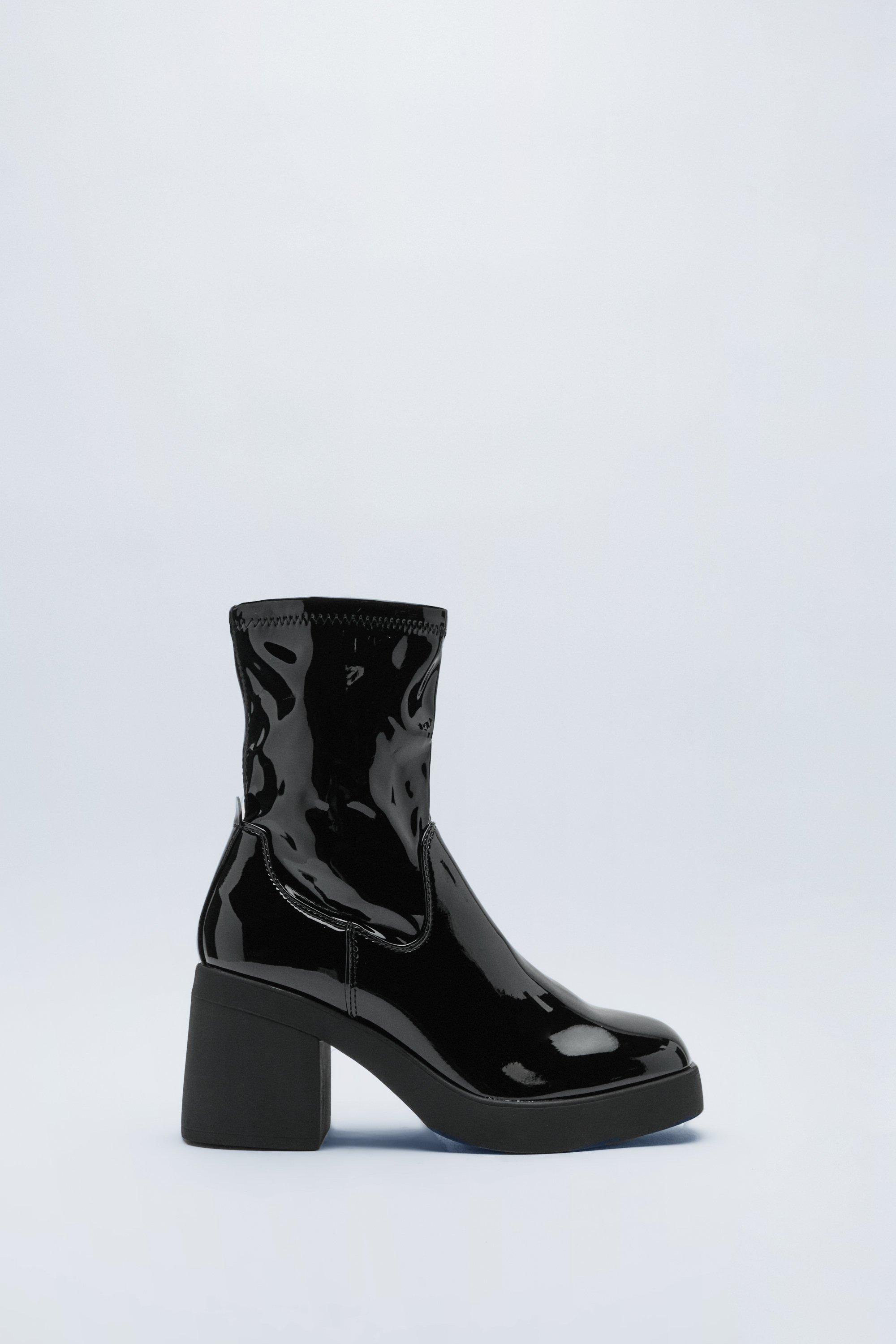 Patent leather deals platform booties