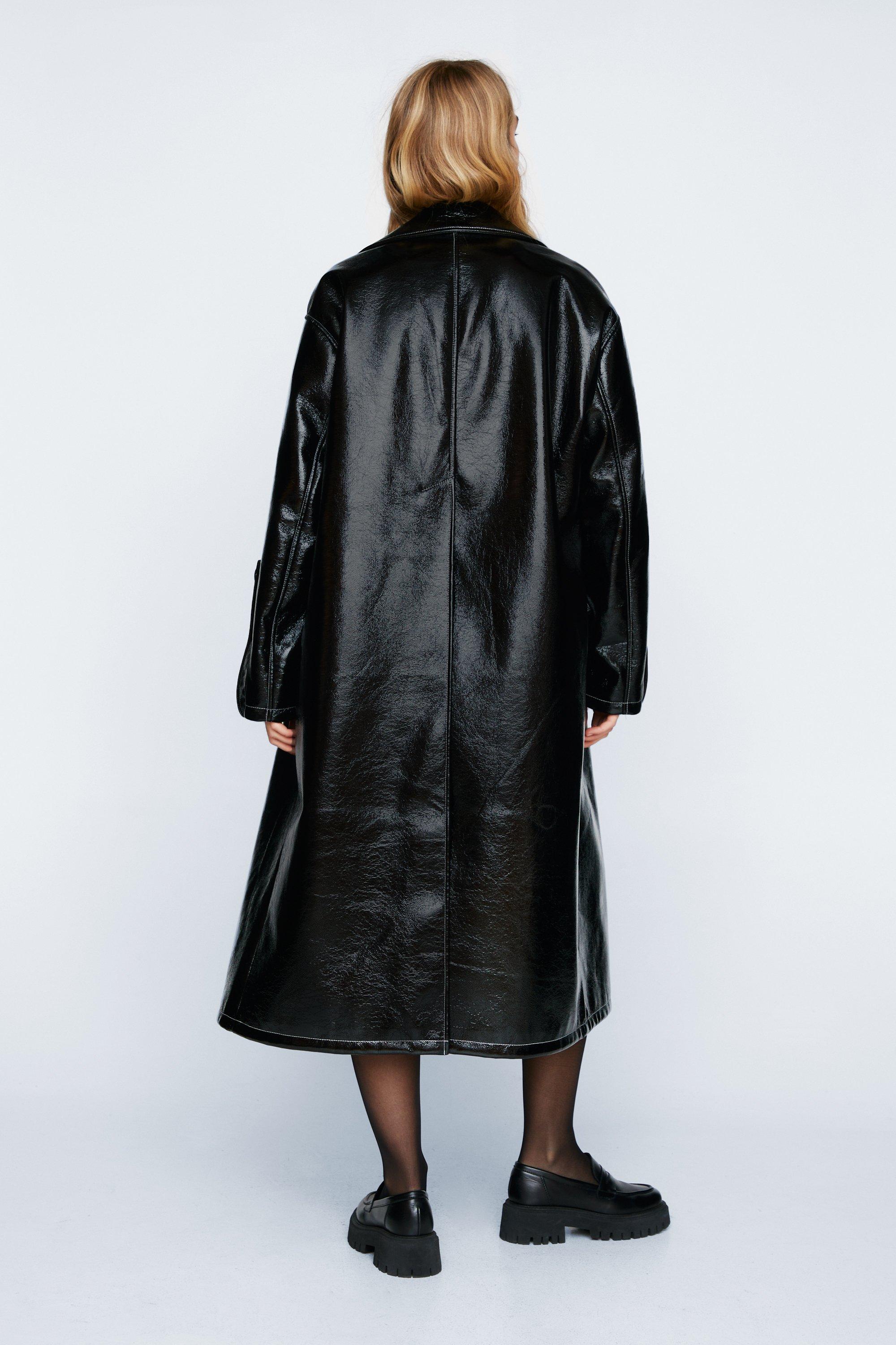 Premium Vinyl Oversized Trench Coat