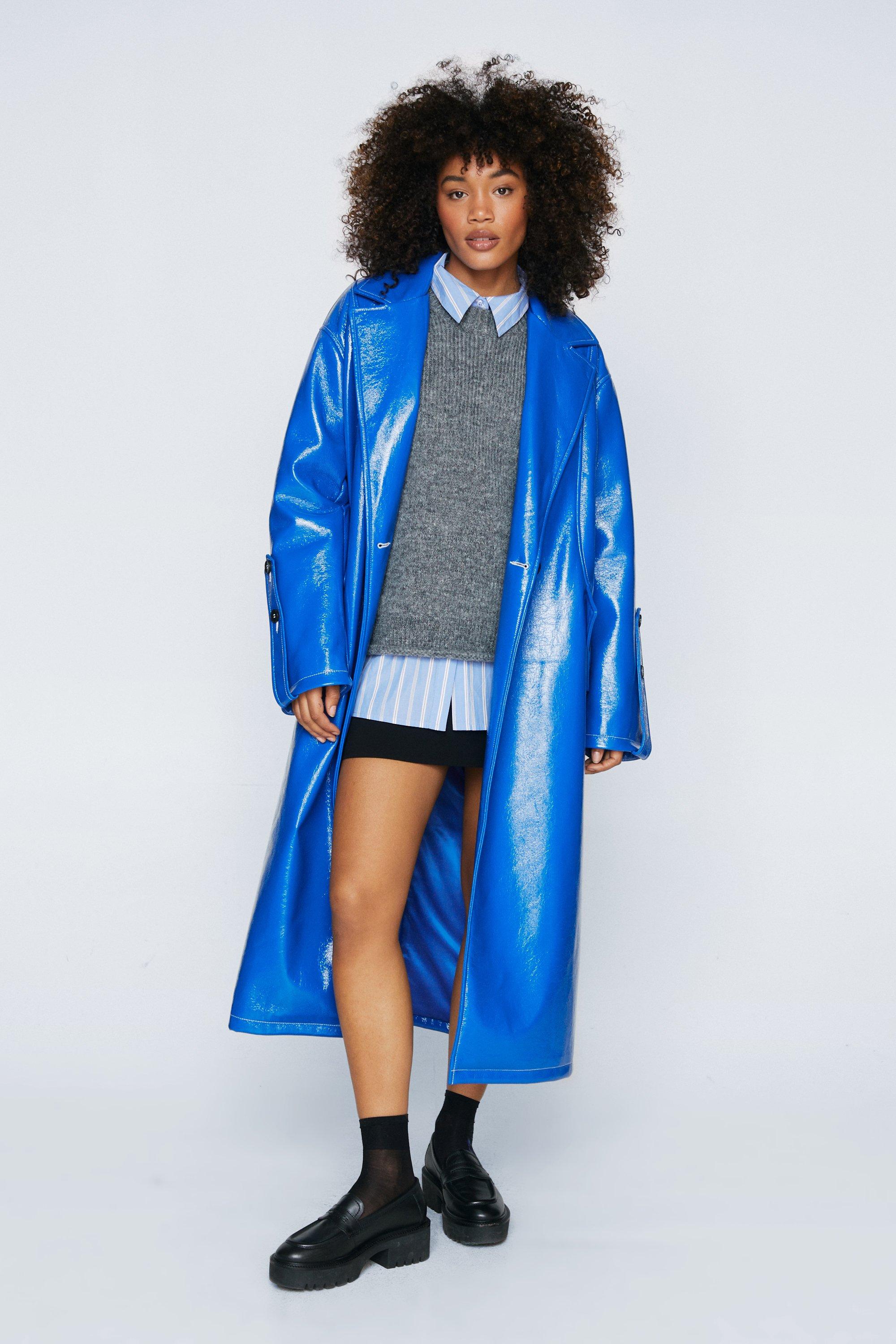 Blue vinyl sale coat